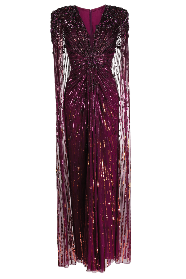 Lotus Lady Sequin-Embellished Gown