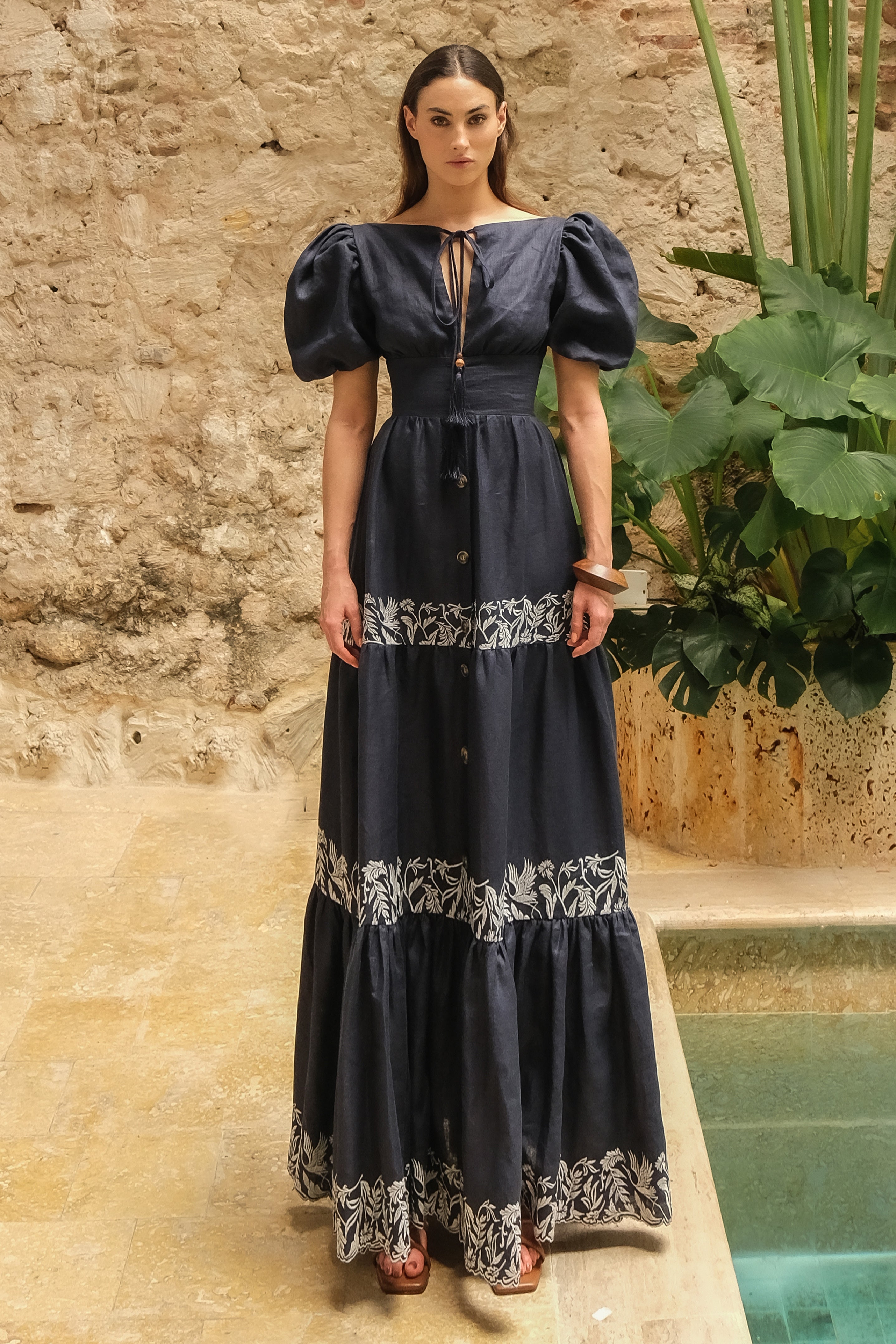 Agadir Embroidered Maxi Dress