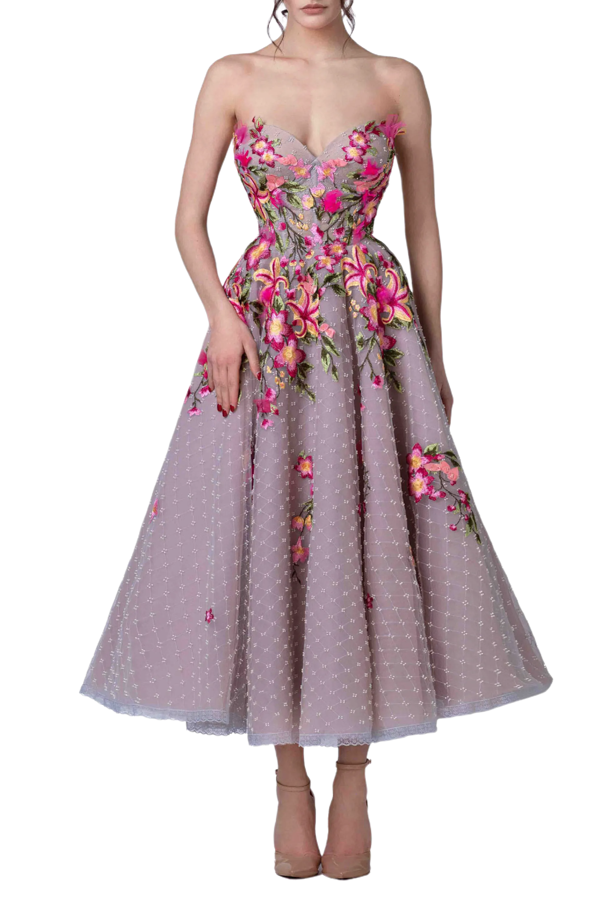 Tea Length Floral Dress