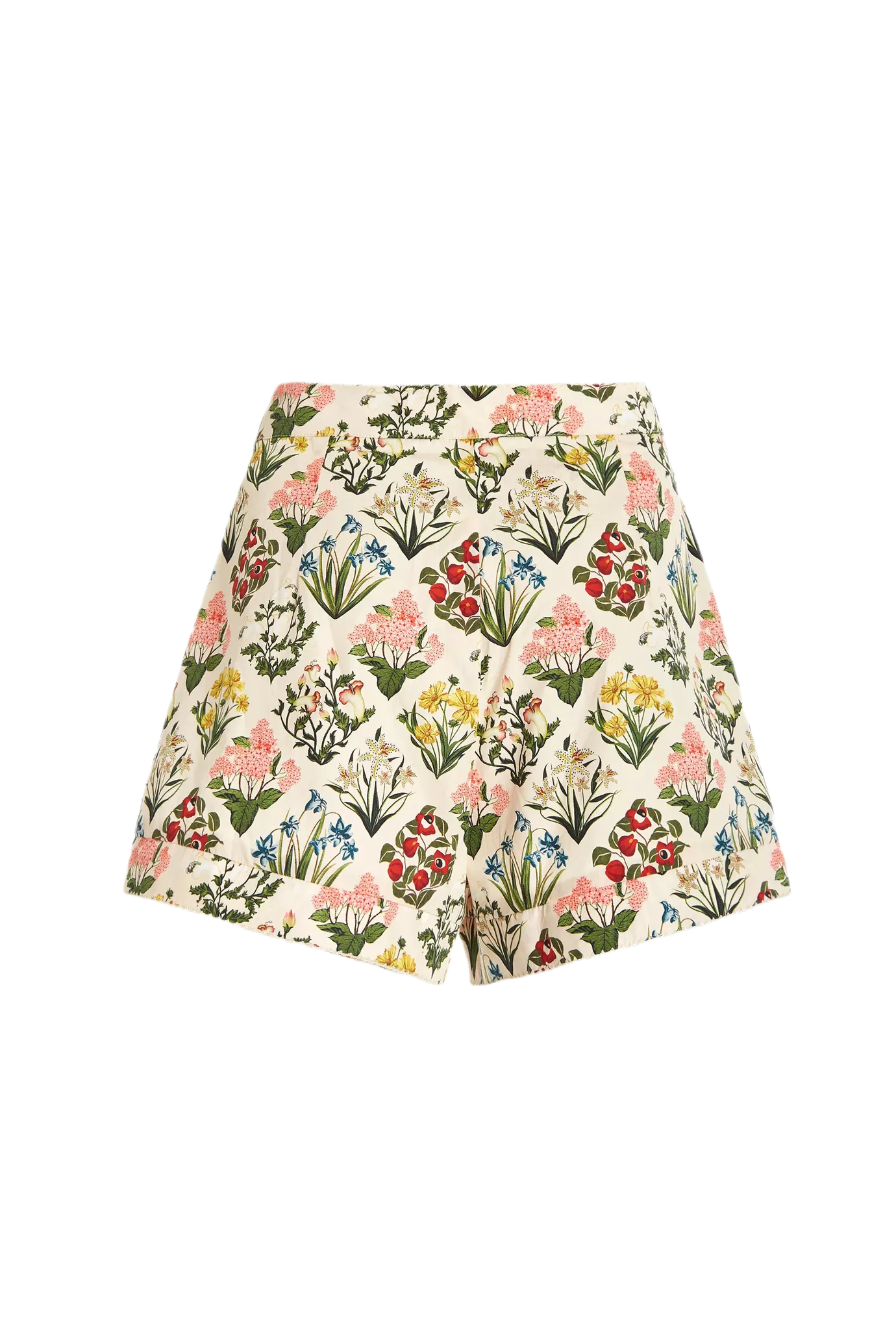 Toronjil Pleated Floral Cotton Shorts