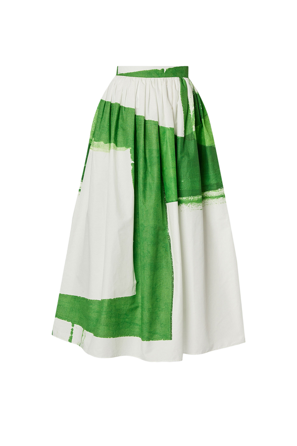 Graphic-Print Cotton Midi Skirt