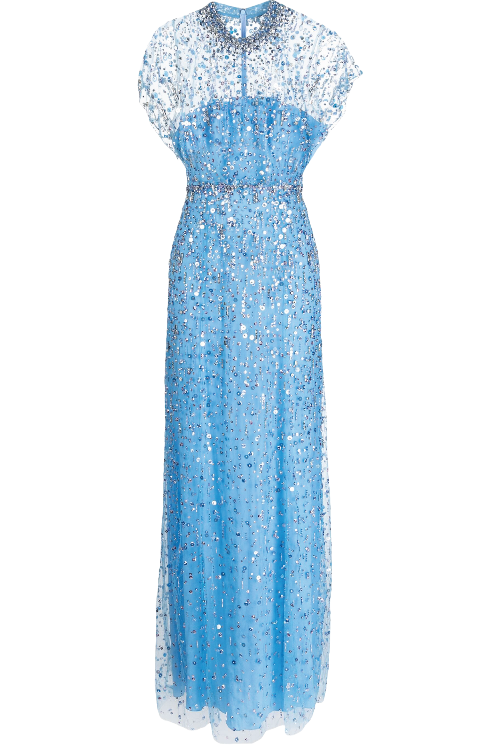 Crystal Drop Sequin-Embellished Gown