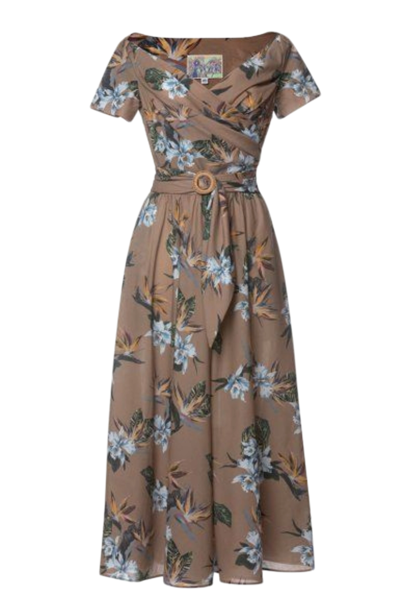 Dalila Belted Cotton Midi Dress