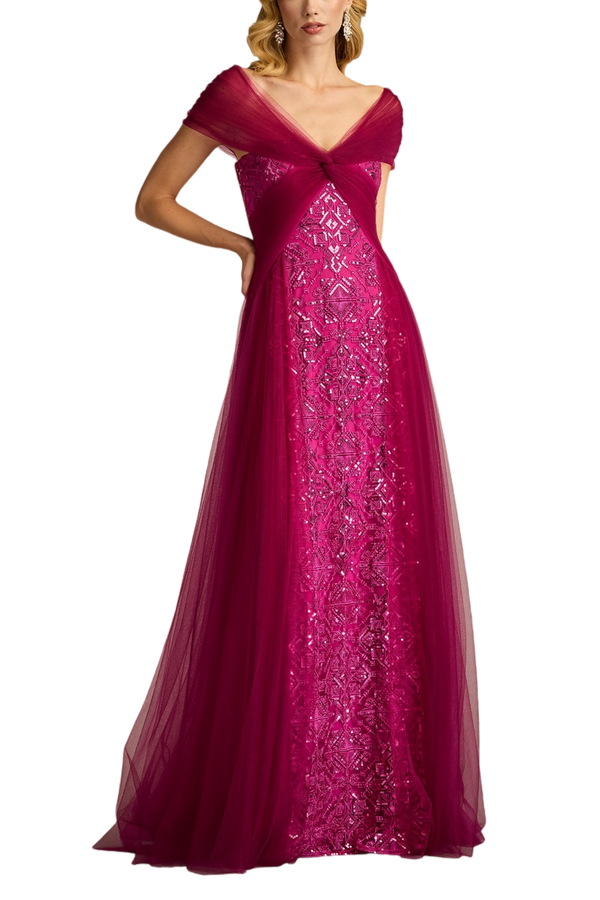 Kollmer Sequin Embroidered Tulle Gown