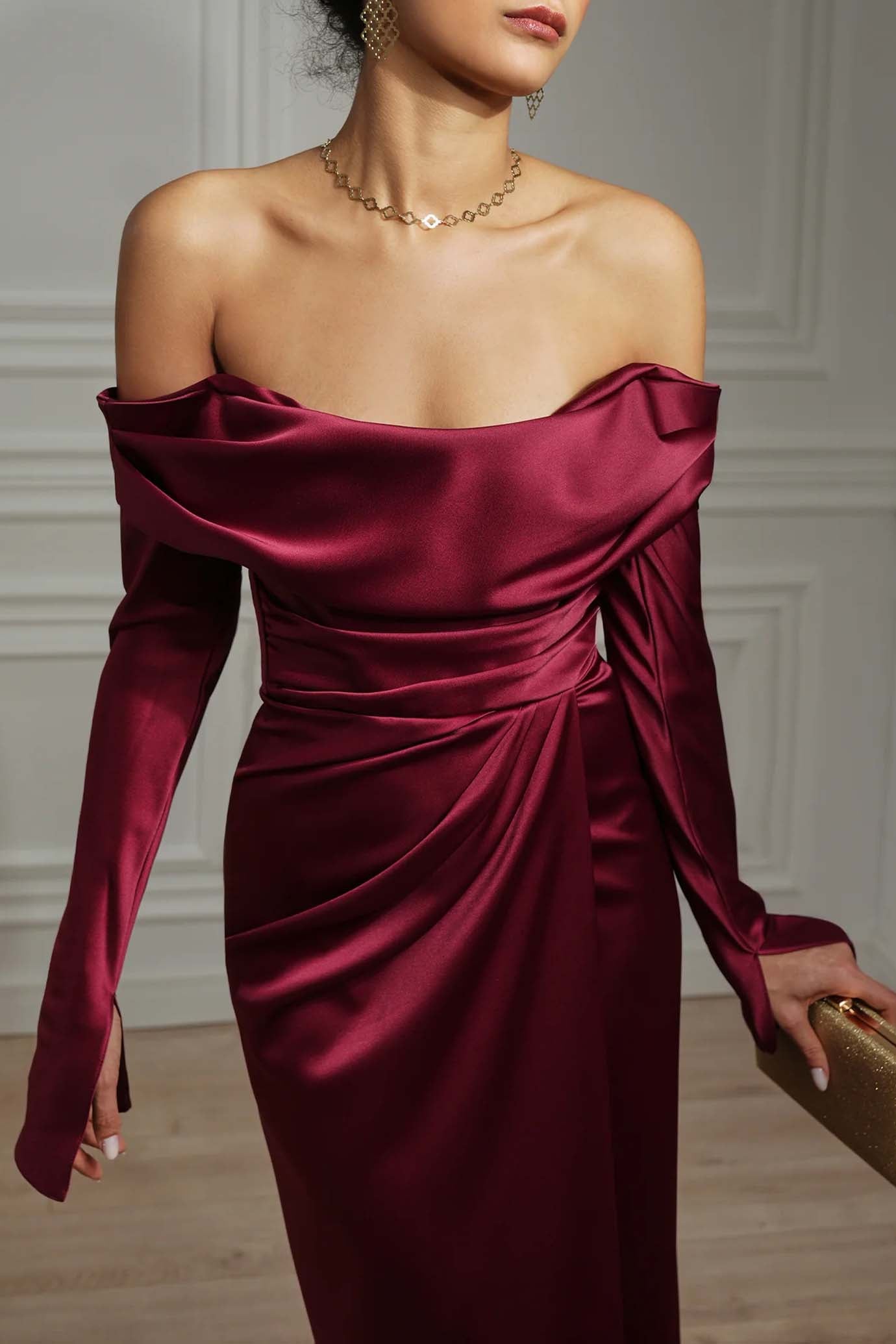 Lara Satin Midi Dress