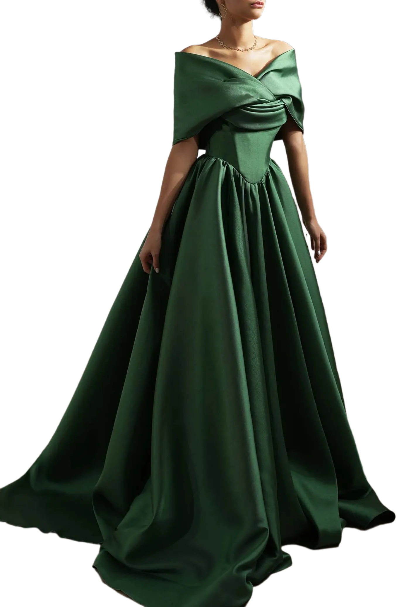 Alaya Forest Green Mikado Dress