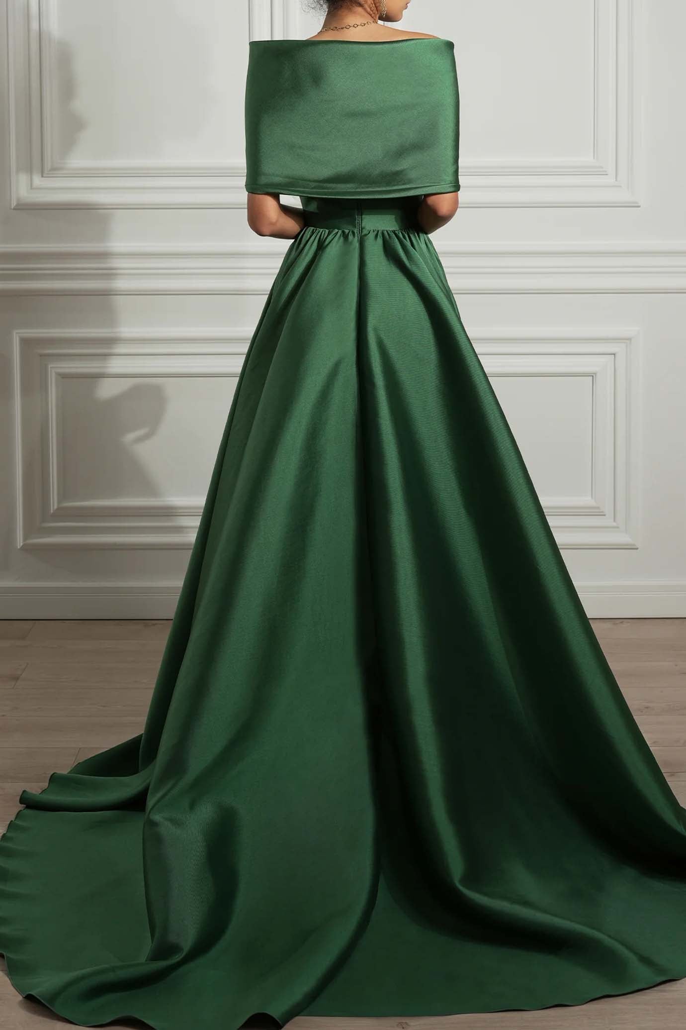 Alaya Forest Green Mikado Dress