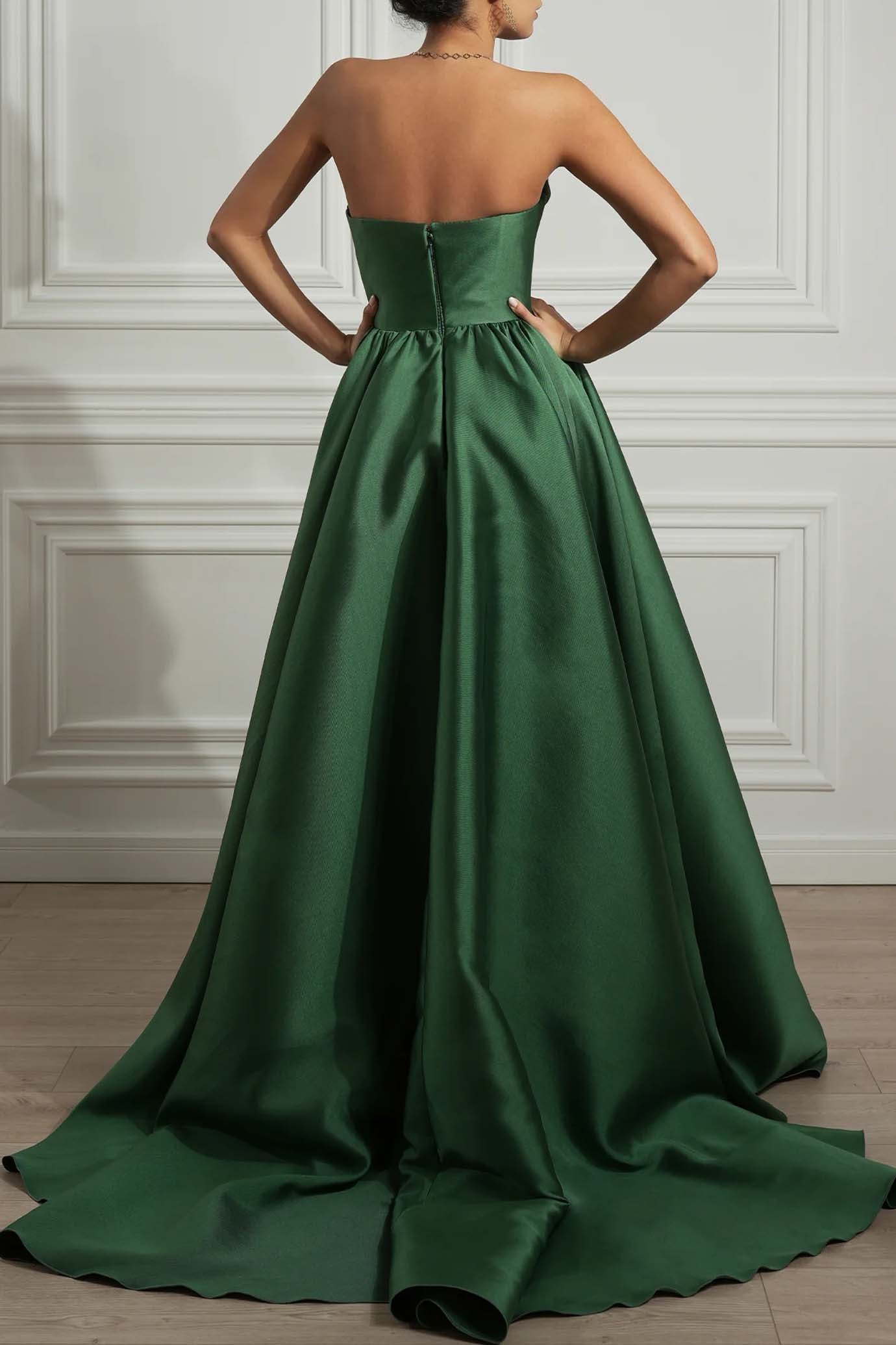 Alaya Forest Green Mikado Dress