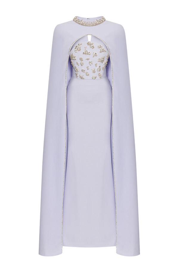 Strapless Gown with Detachable Cape