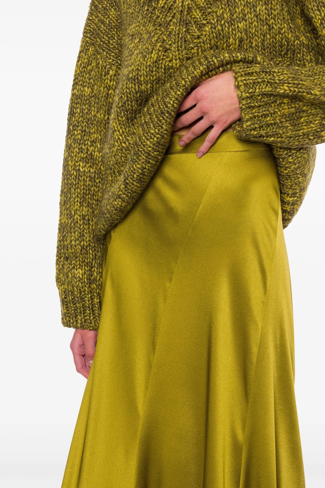 Fluted Satin Skirt