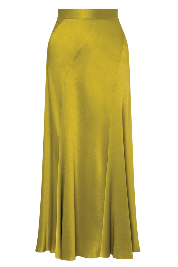 Fluted Satin Skirt