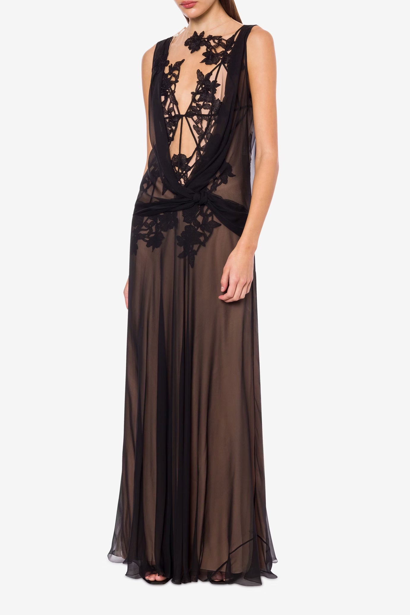 Organic Chiffon Macramé Ramage Dress