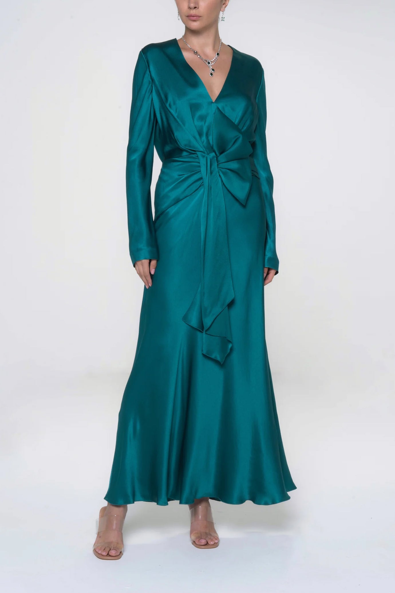 Satin Dress With Draping