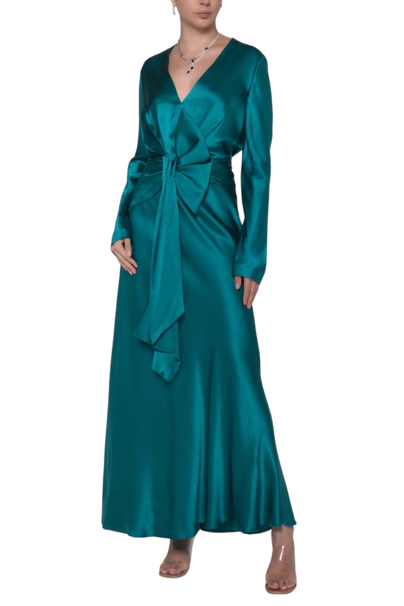 Satin Dress With Draping