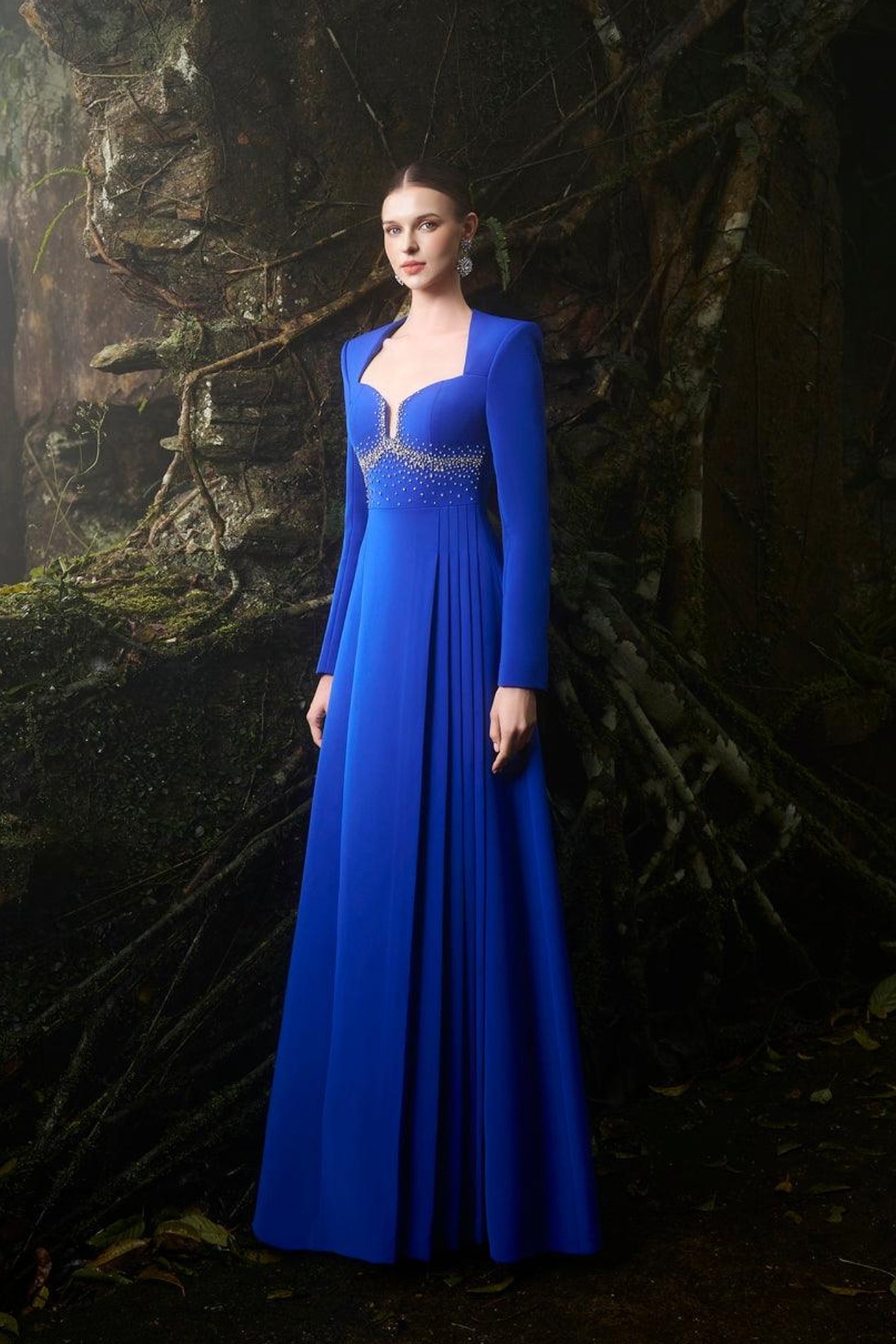 Anne Queen Neck Flared A-Line Dress