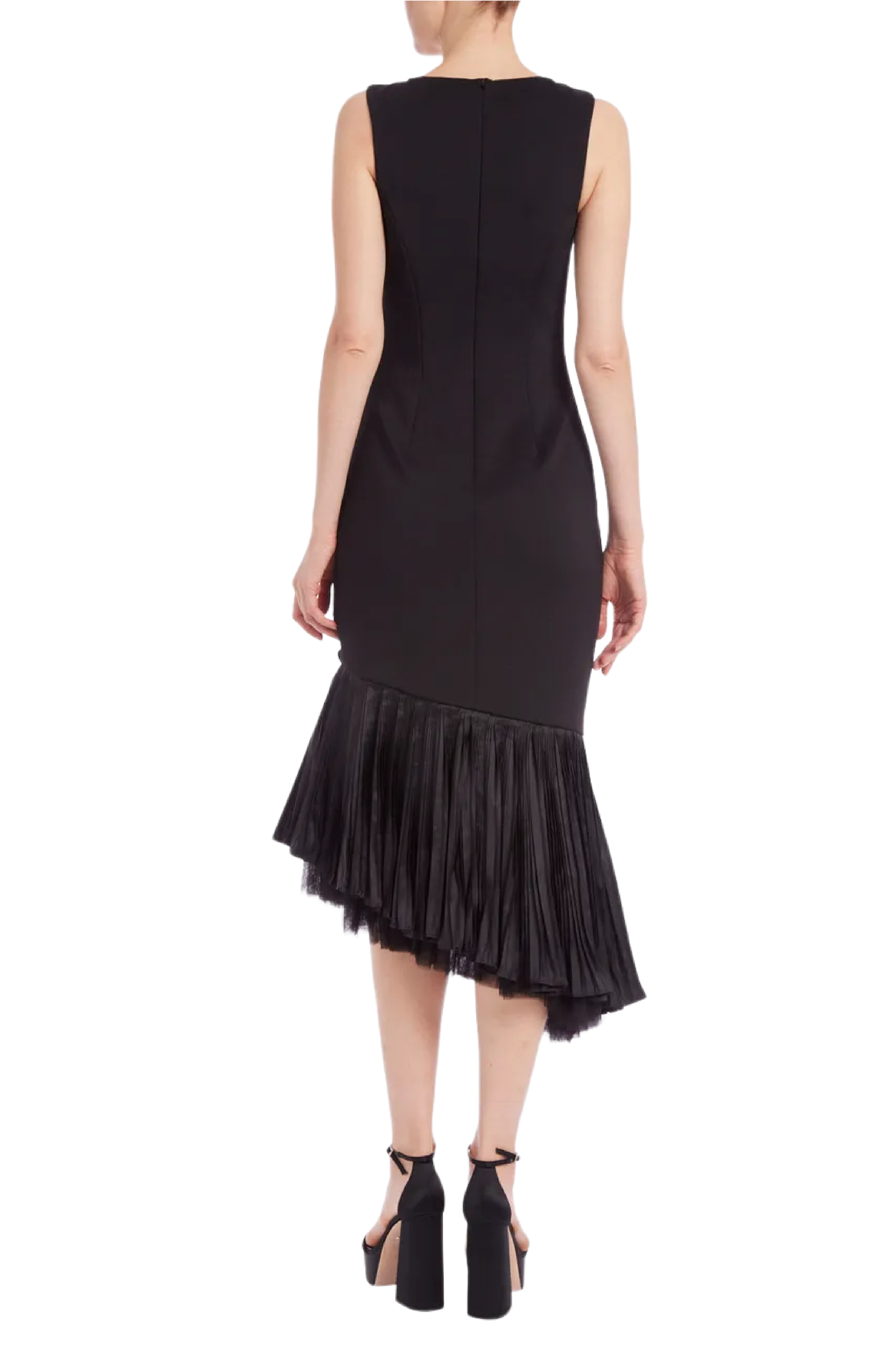 Flounced Tulle Hem Cocktail Dress
