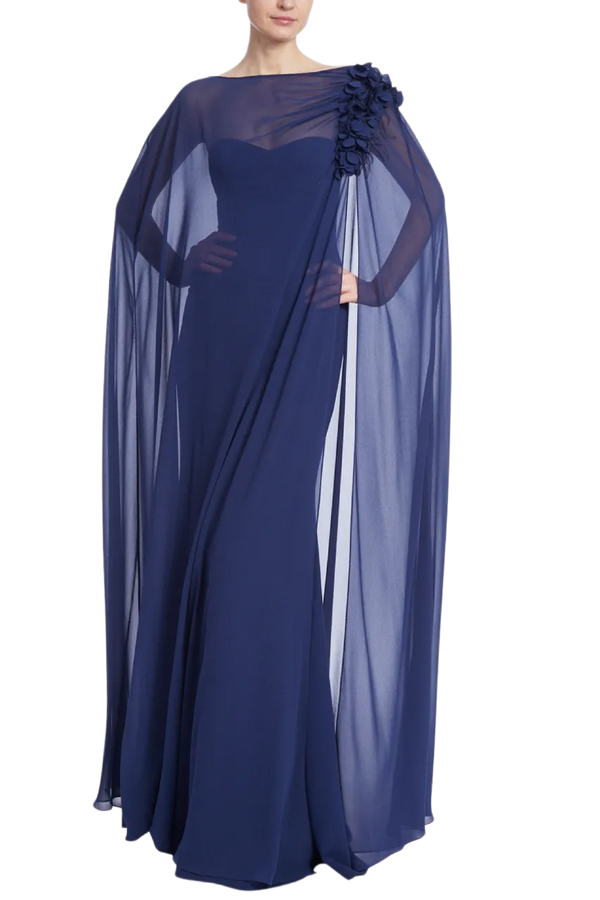 Sheer Georgette Overlay Gown