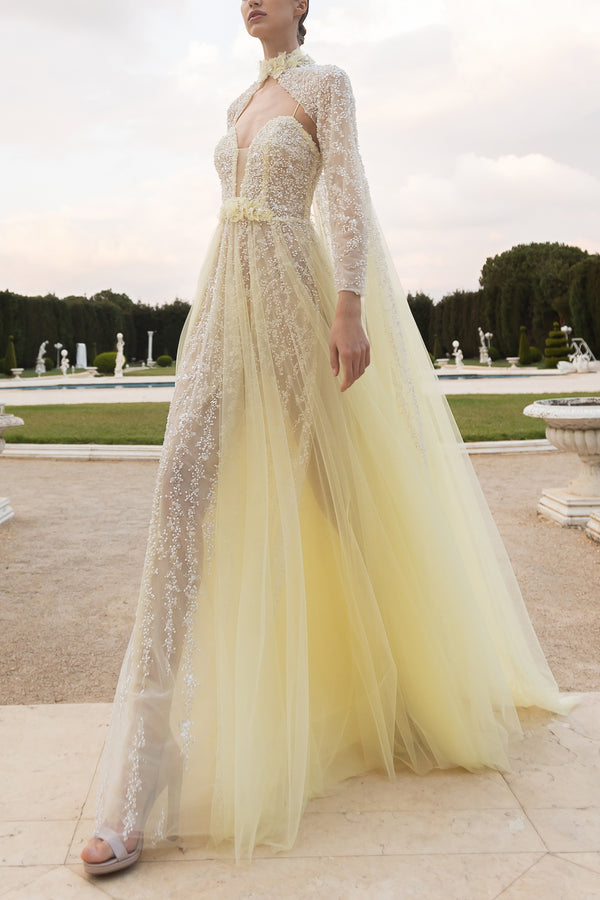 Yellow Cape Gown