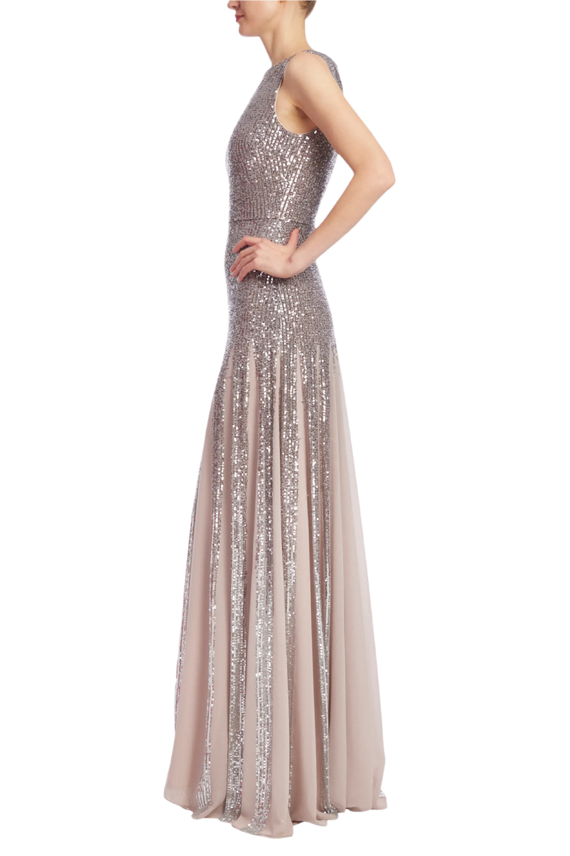 Sequin Godet Gown