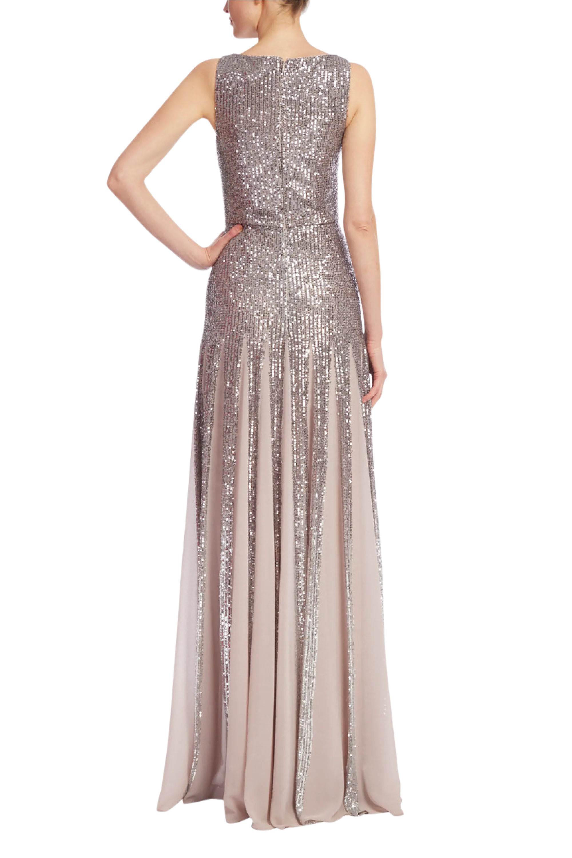 Sequin Godet Gown