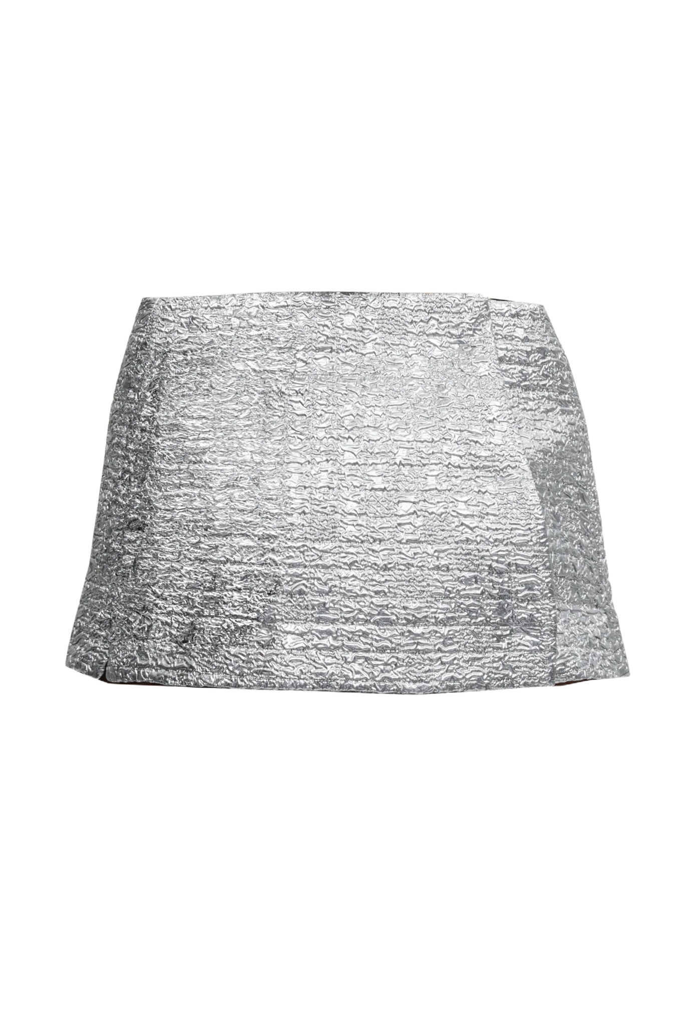 Bibiana Wrap In Silver Metallic Seersucker