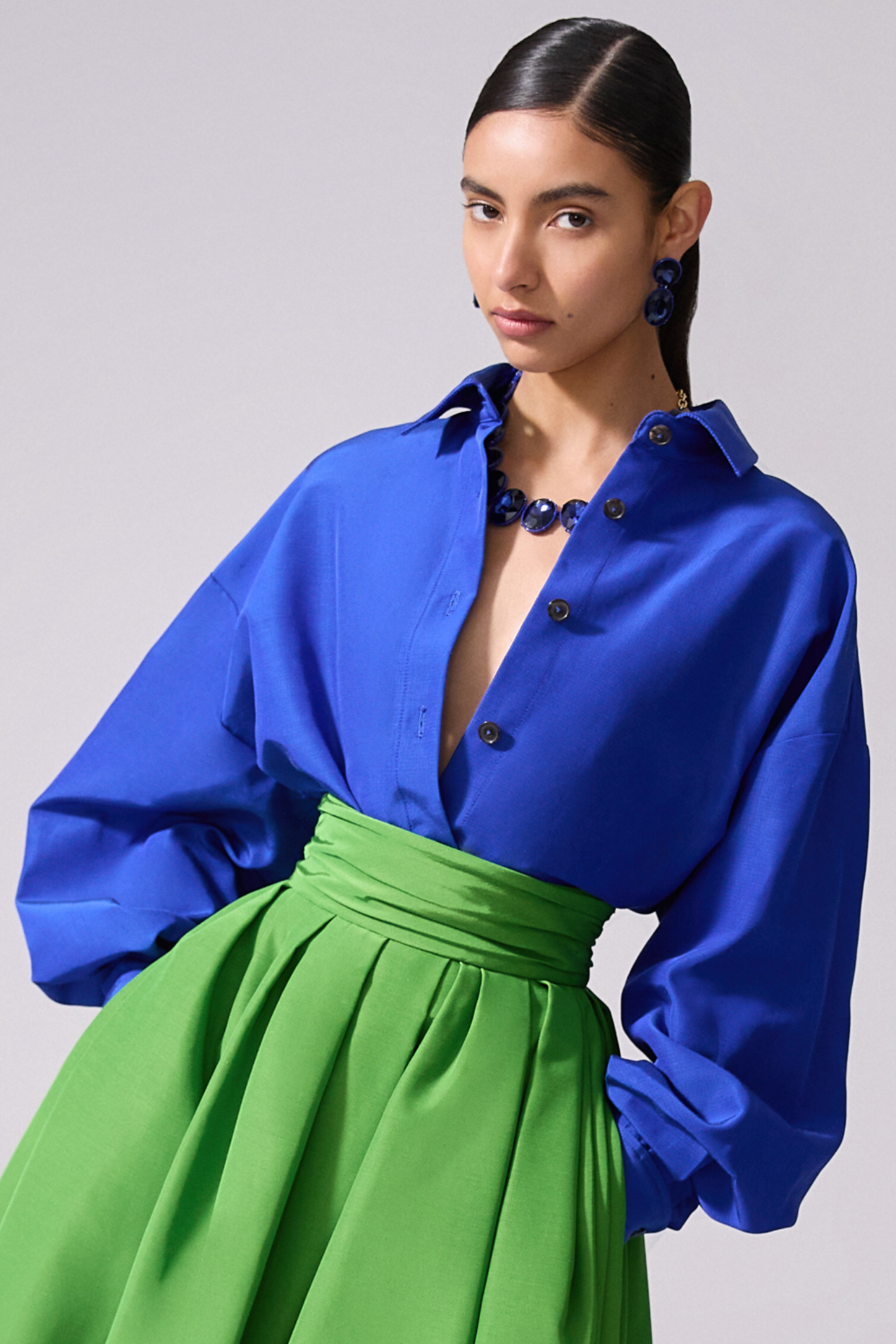 Oversized Tie-Front Shirt