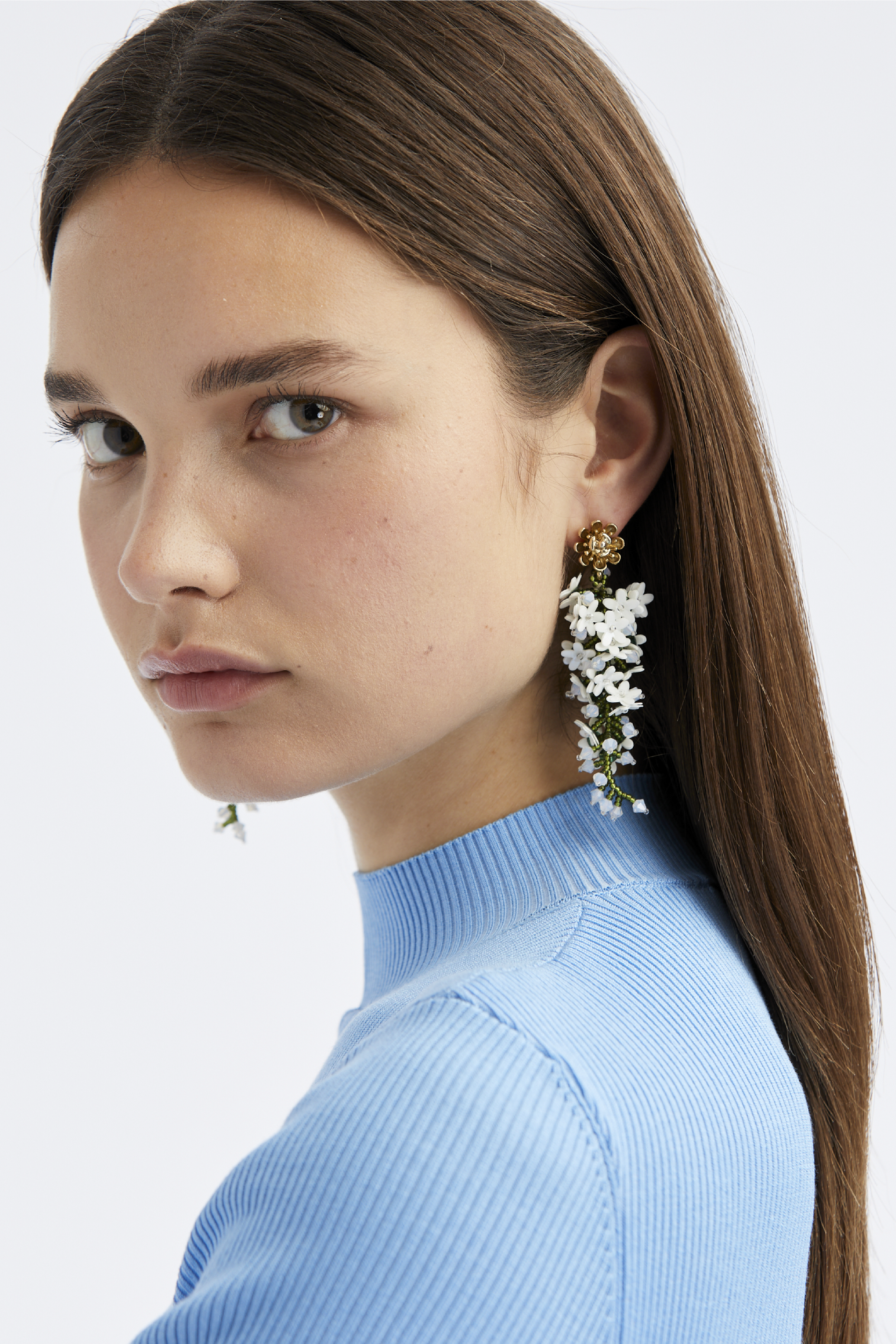 Ivory Cascading Flower Earrings