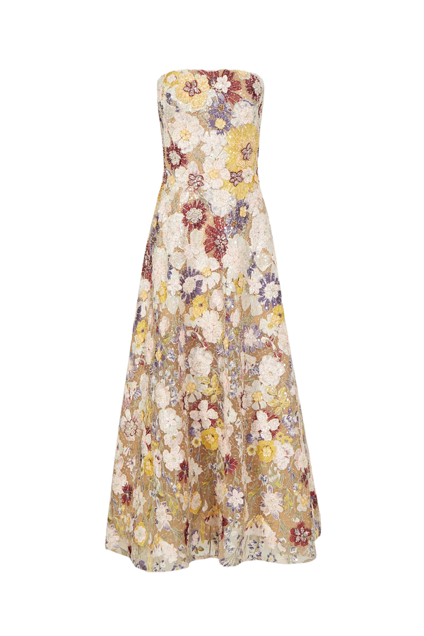Jassa Embroidered Strapless Dress