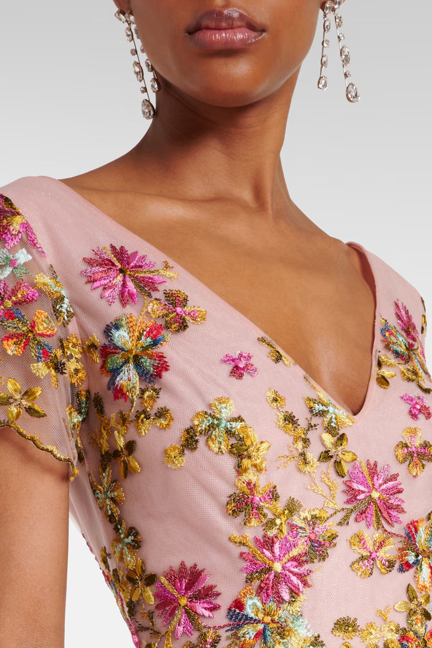 Polina Embroidered Tulle Gown