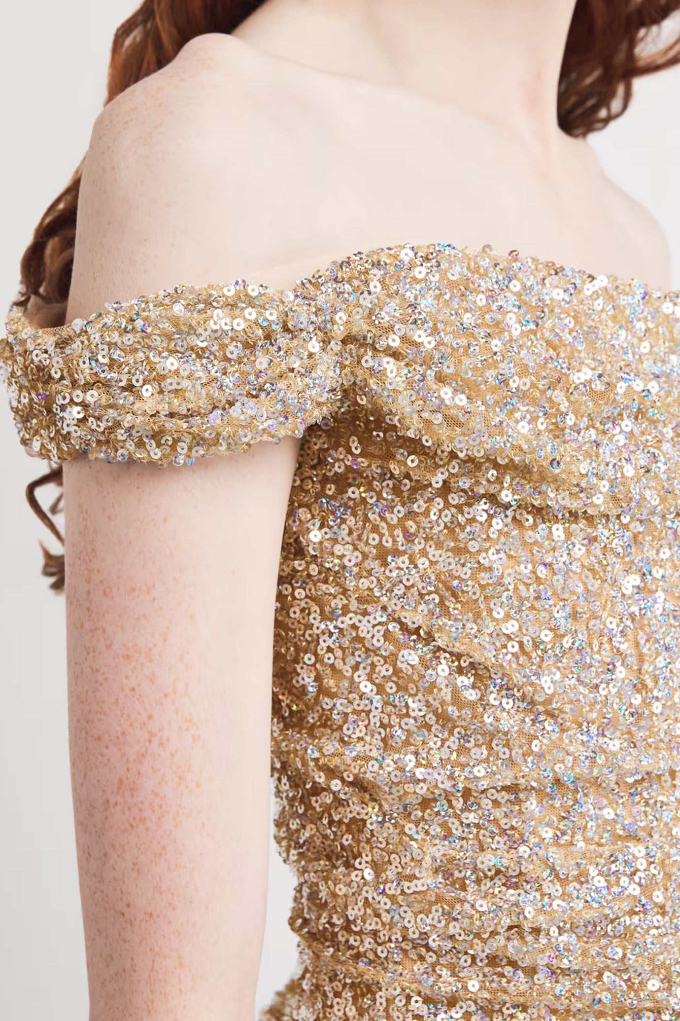 Sequinned Off-The-Shoulder Mina Top
