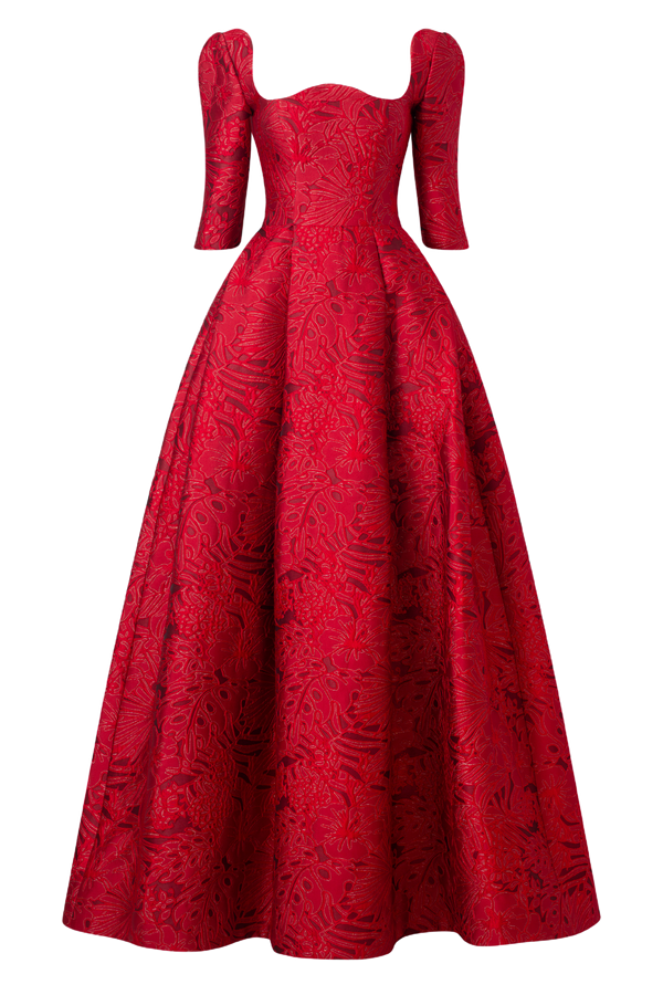 Curved Neckline Full Dress