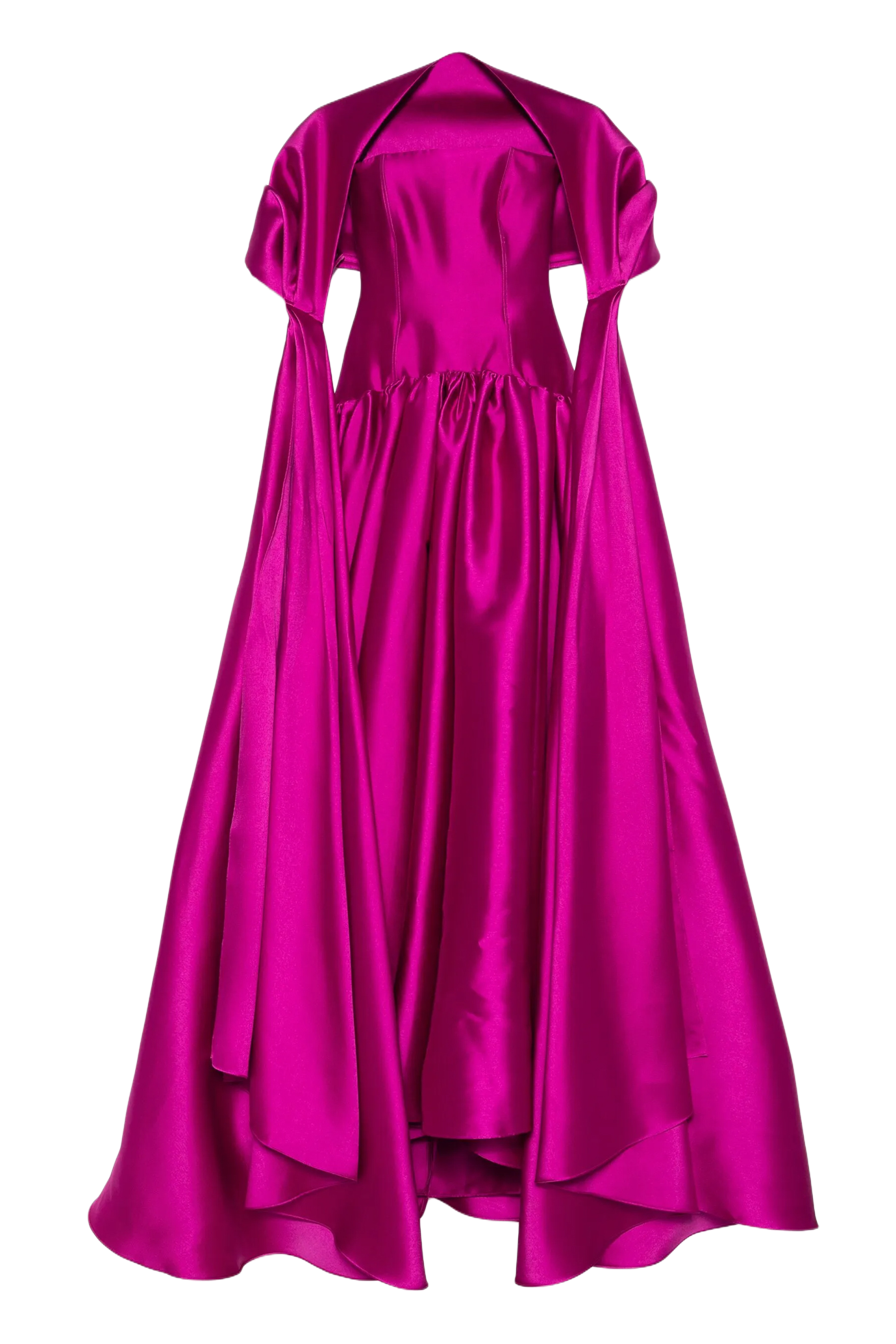 Cassia Strapless Pleated Satin-Twill Gown