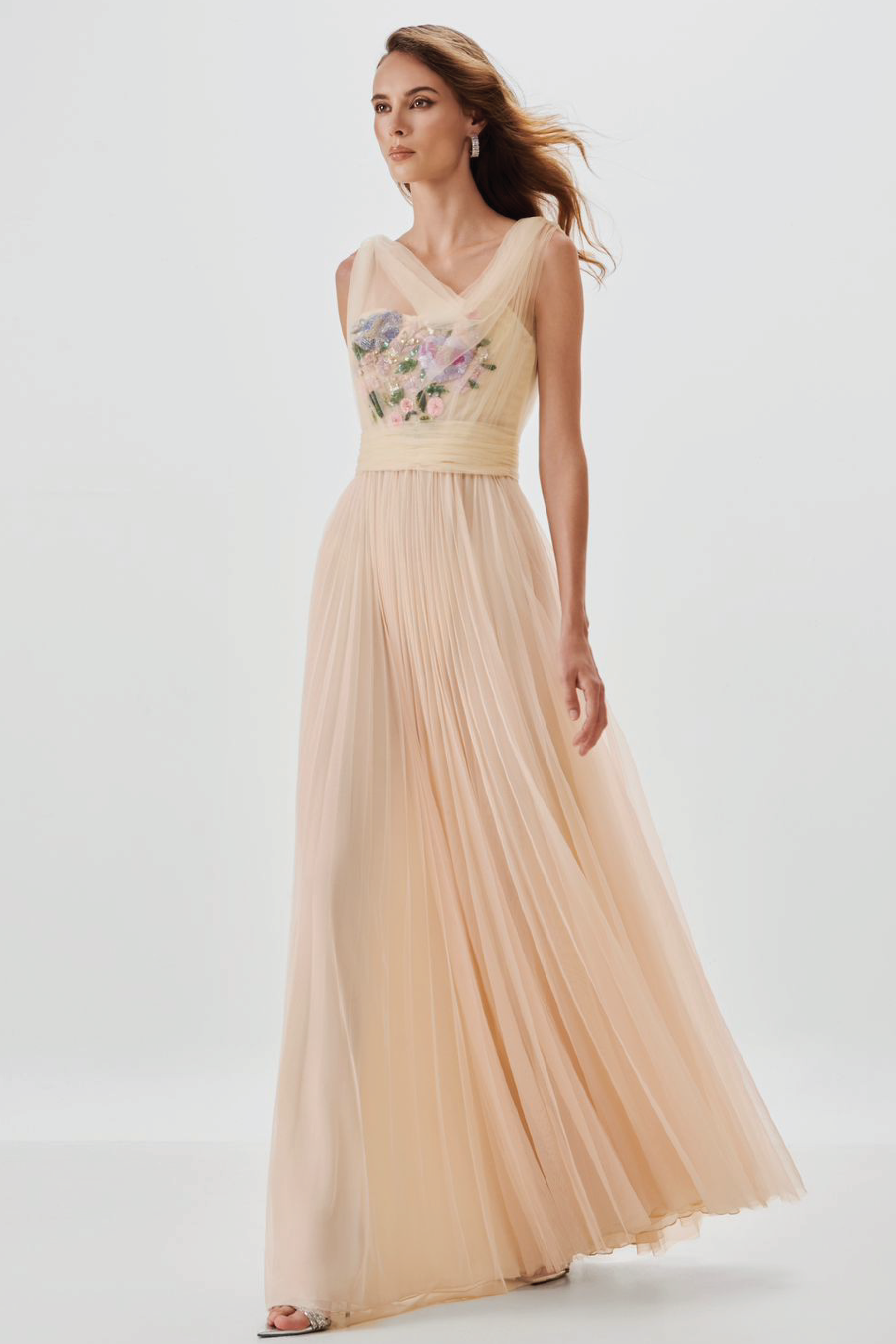 Draped Tulle Gown