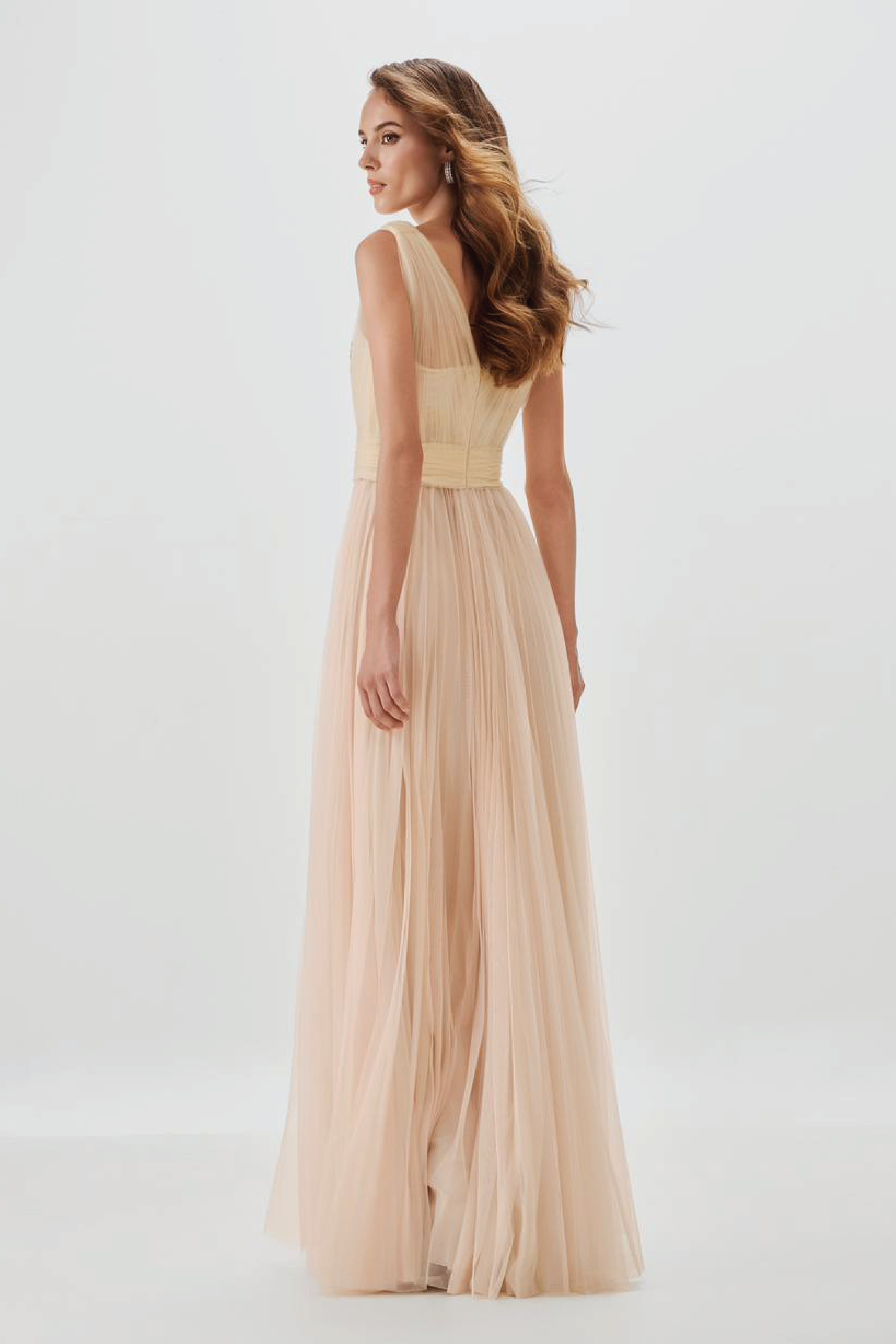 Draped Tulle Gown
