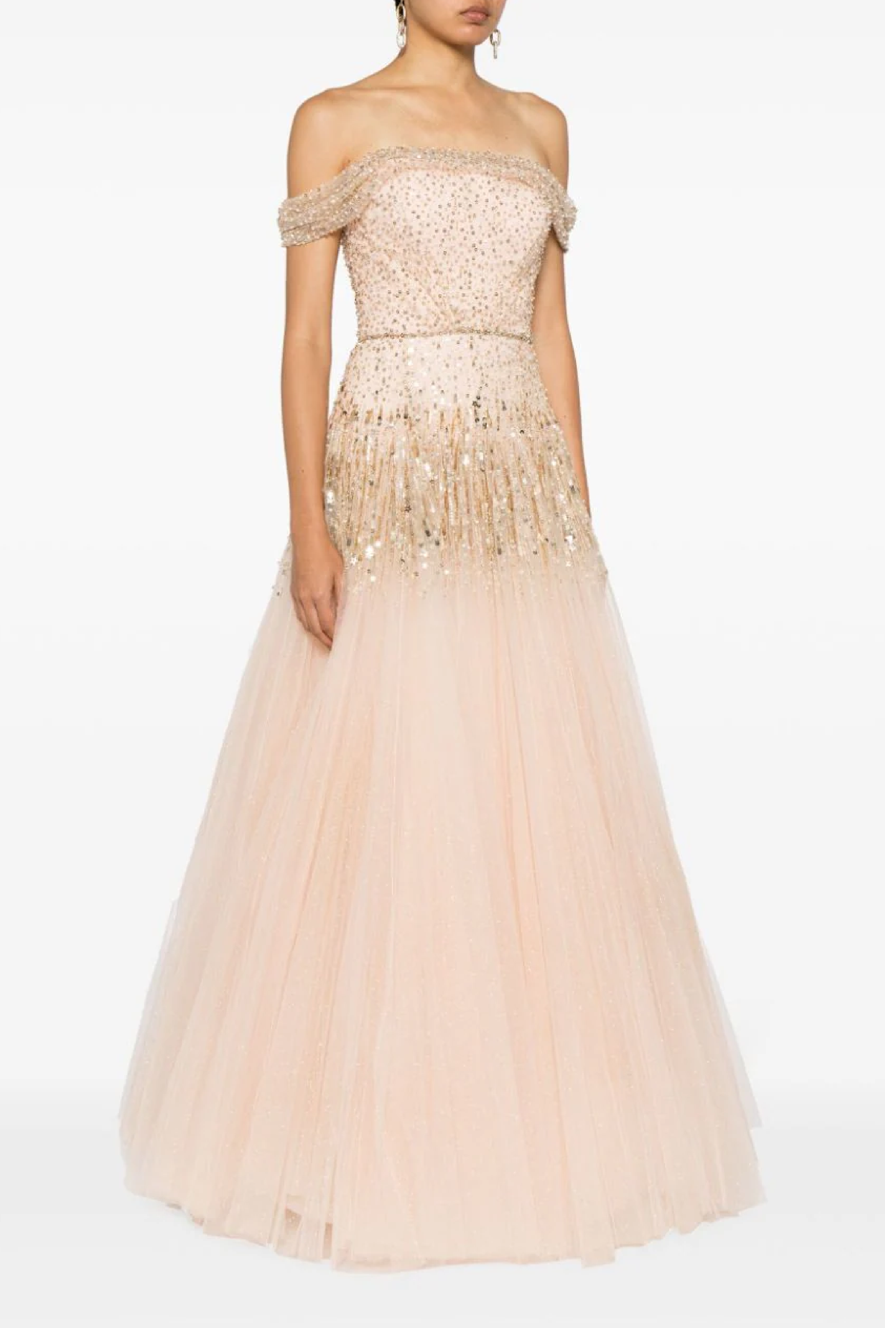 Fox Coral Sirena Sequin-Embellished Gown