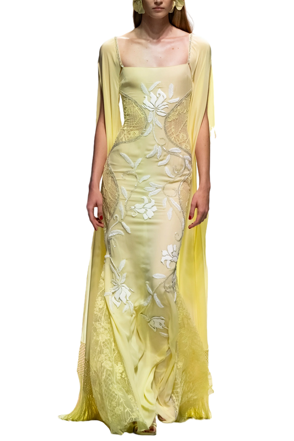 Georgette Beaded Floral Dress