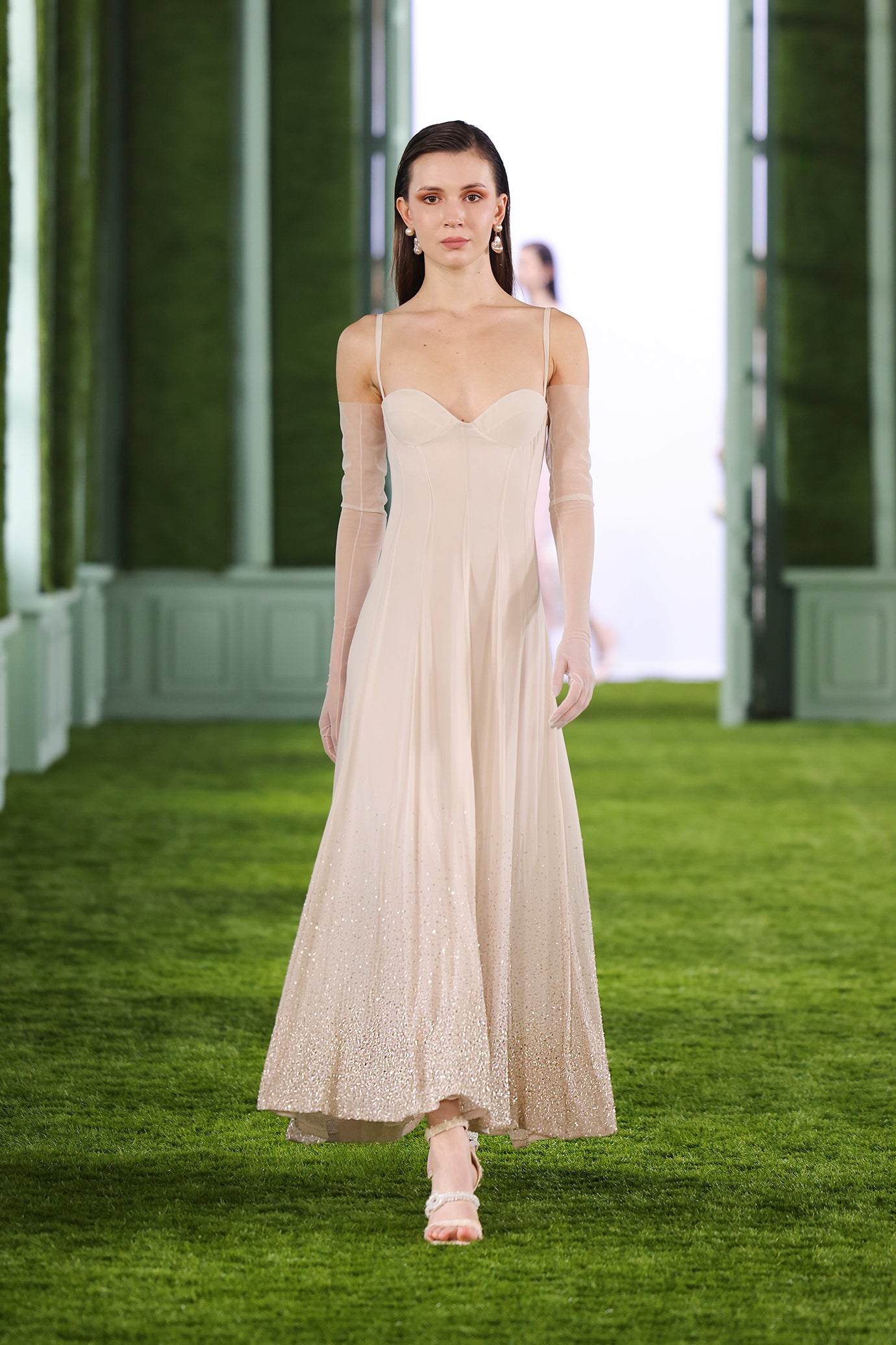 Beaded Crystallized Georgette Dress