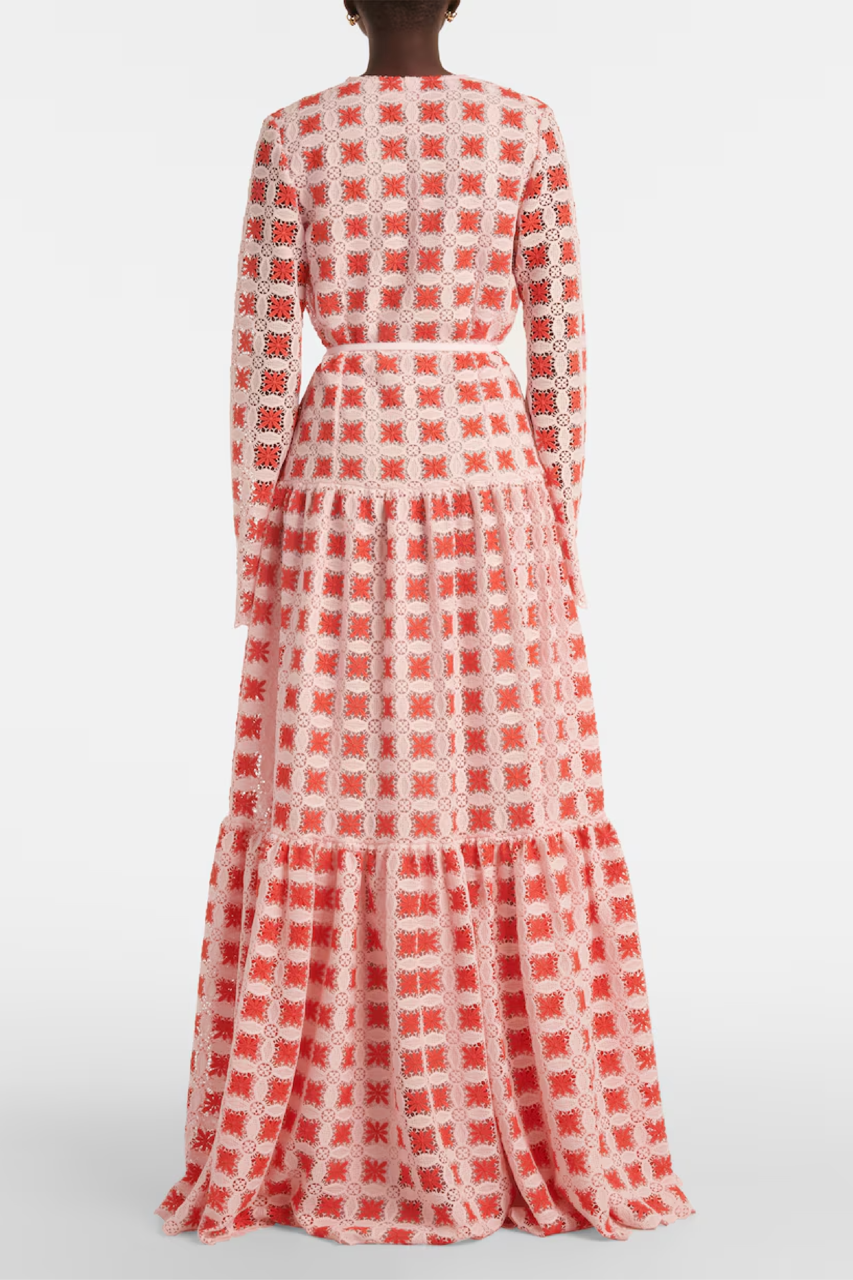 Belted Lace Maxi Dress