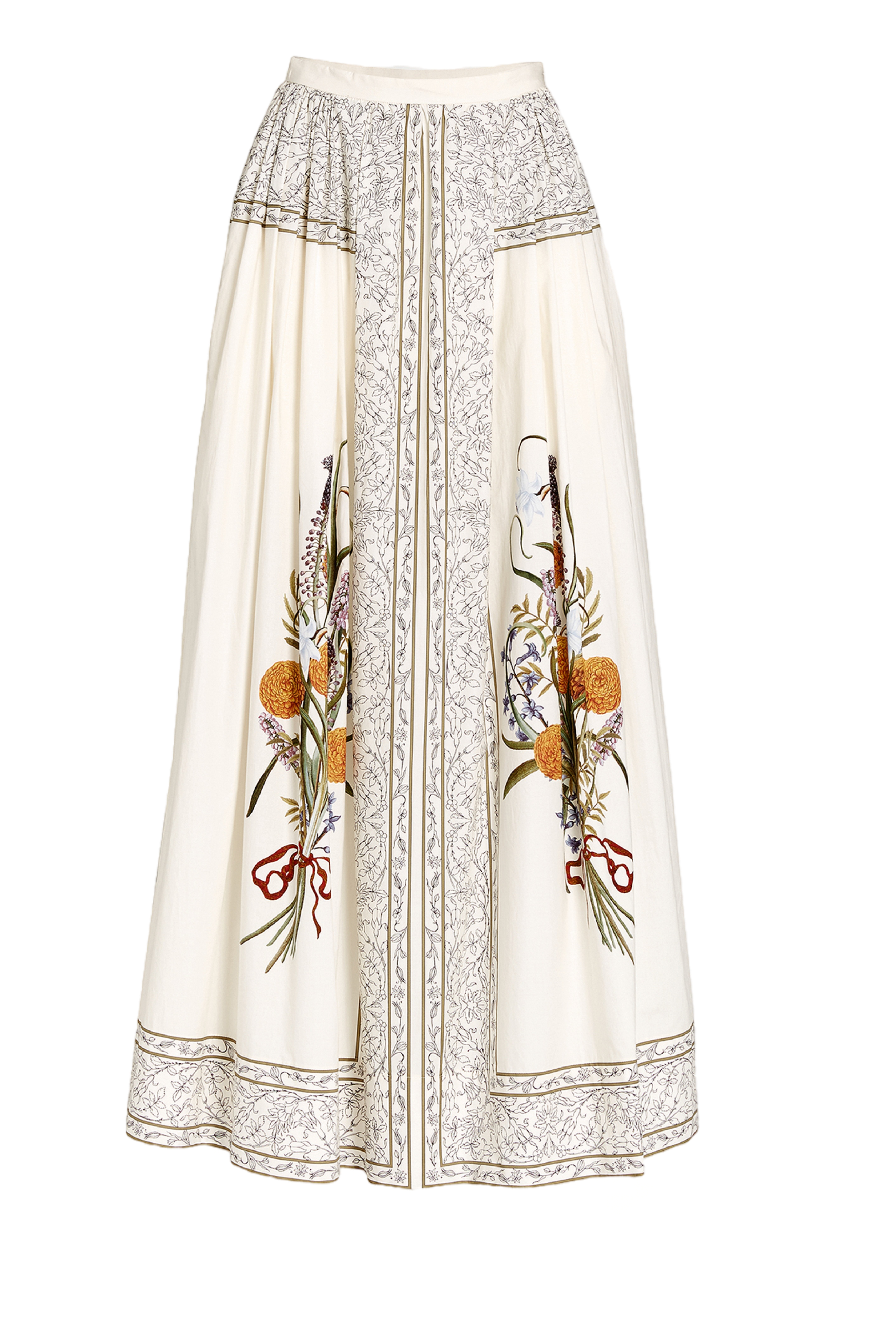 Marigold Bouquets Popeline Skirt