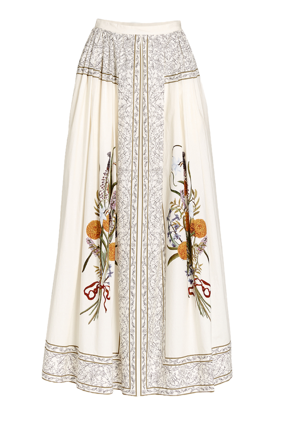 Marigold Bouquets Popeline Skirt