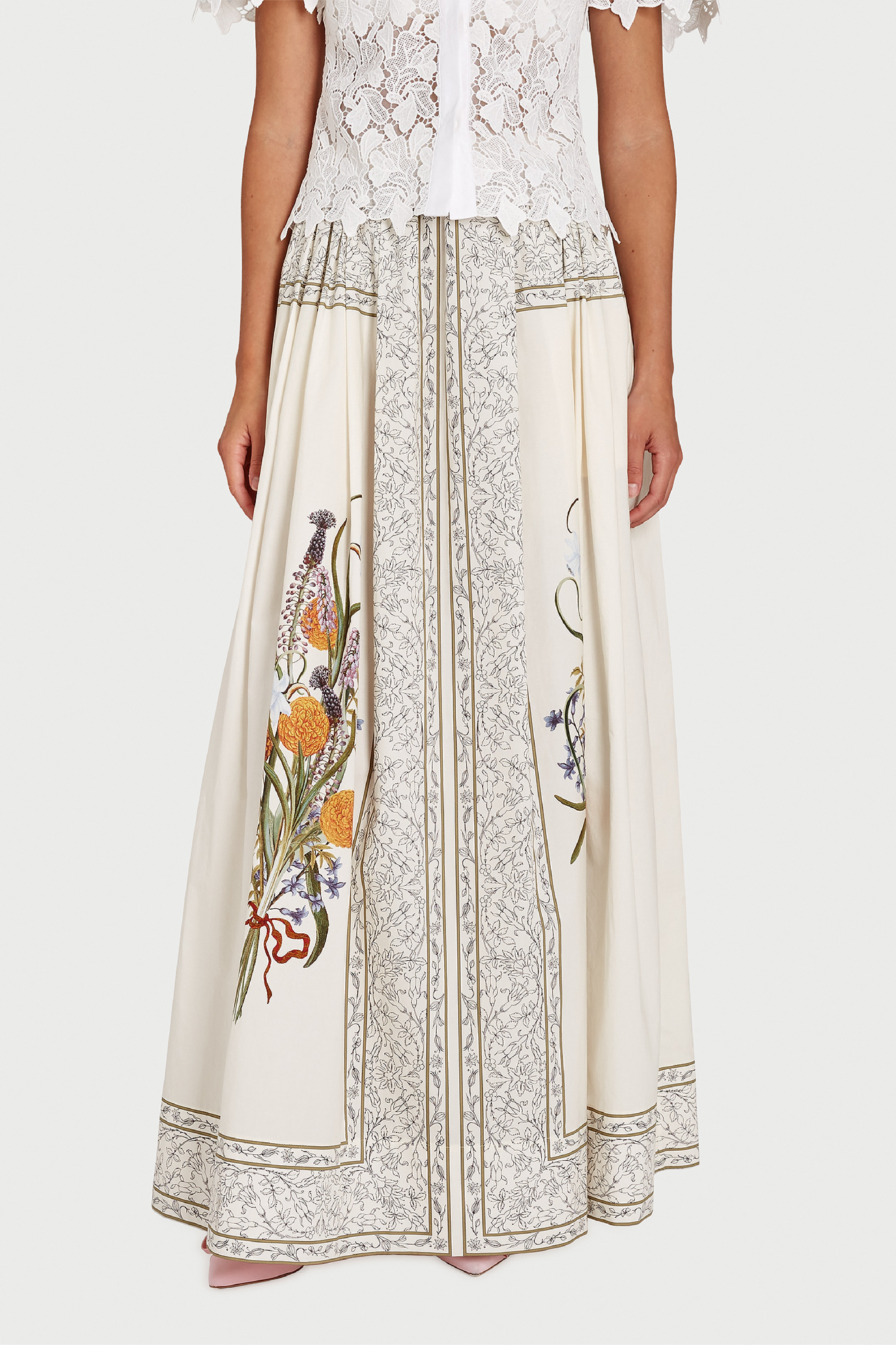 Marigold Bouquets Popeline Skirt