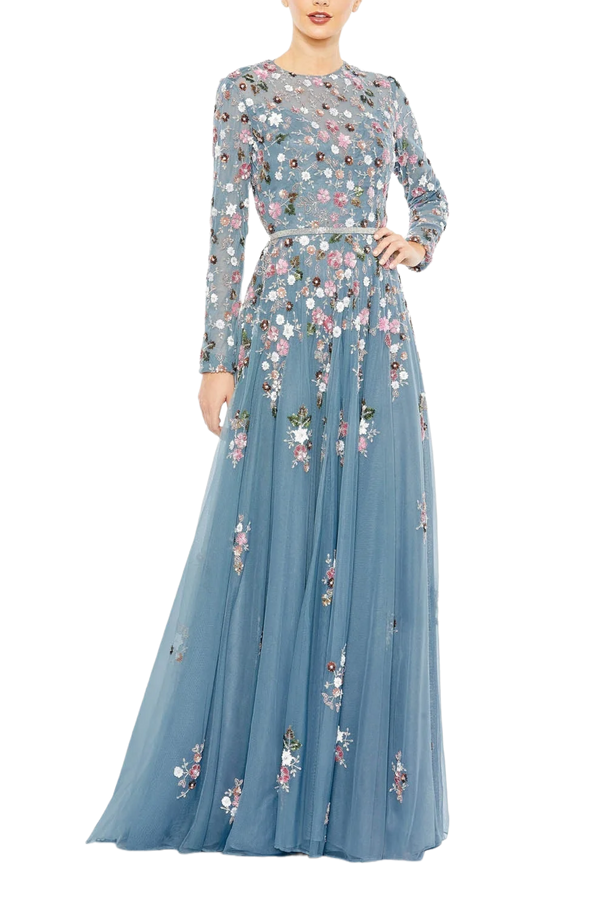 Glamorous Floral Applique A-line Dress