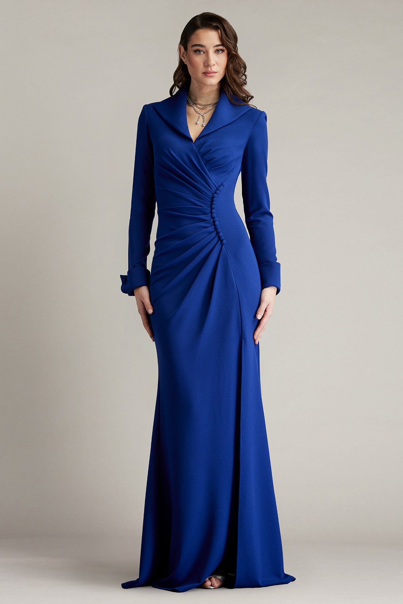 Jerico Ruched French Cuff Gown