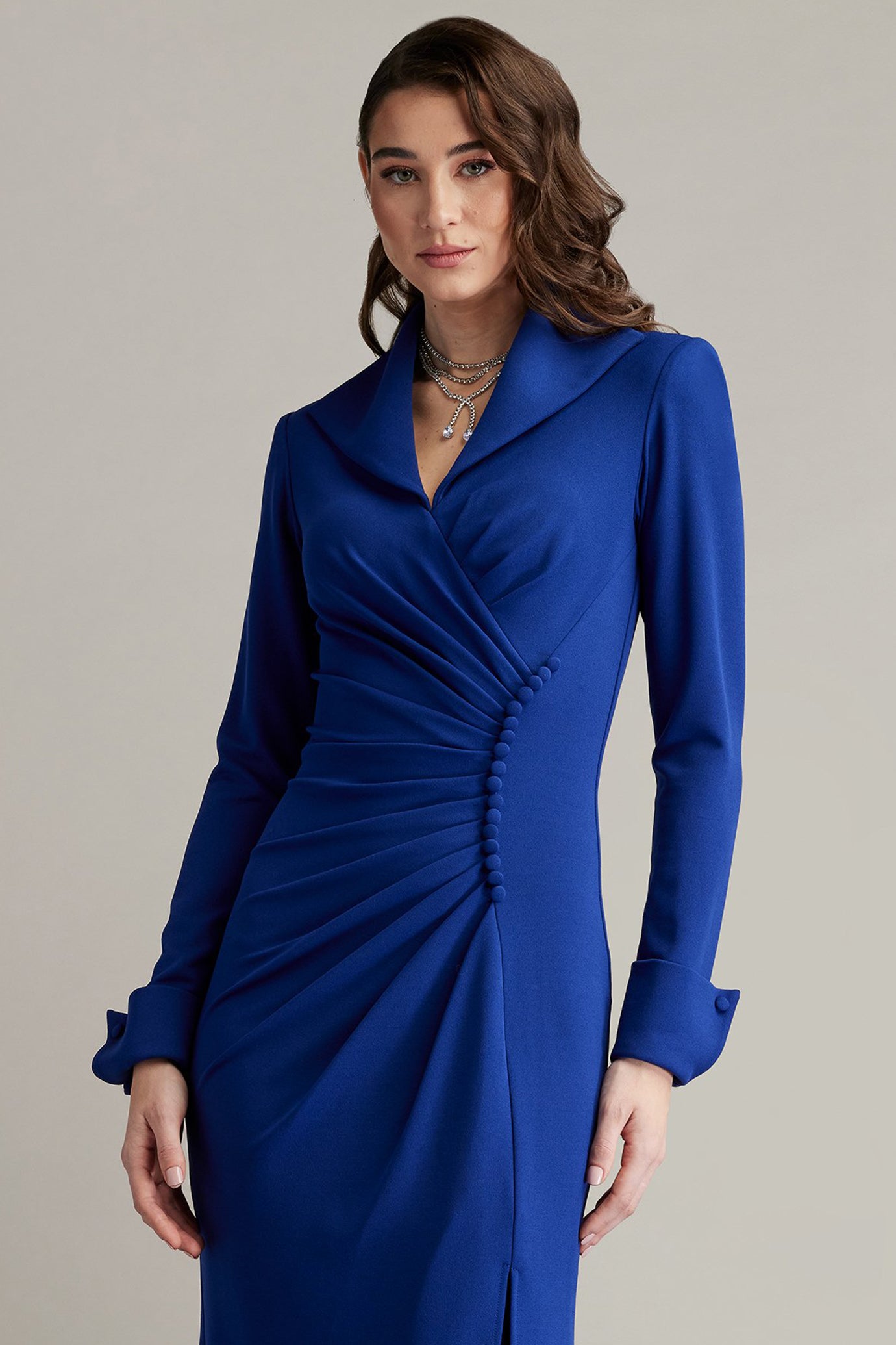 Jerico Ruched French Cuff Gown