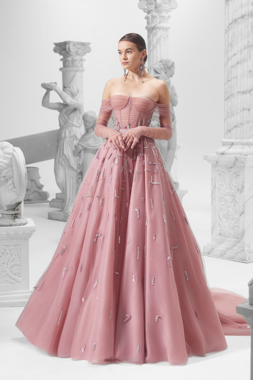 Off Shoulder Ball Gown