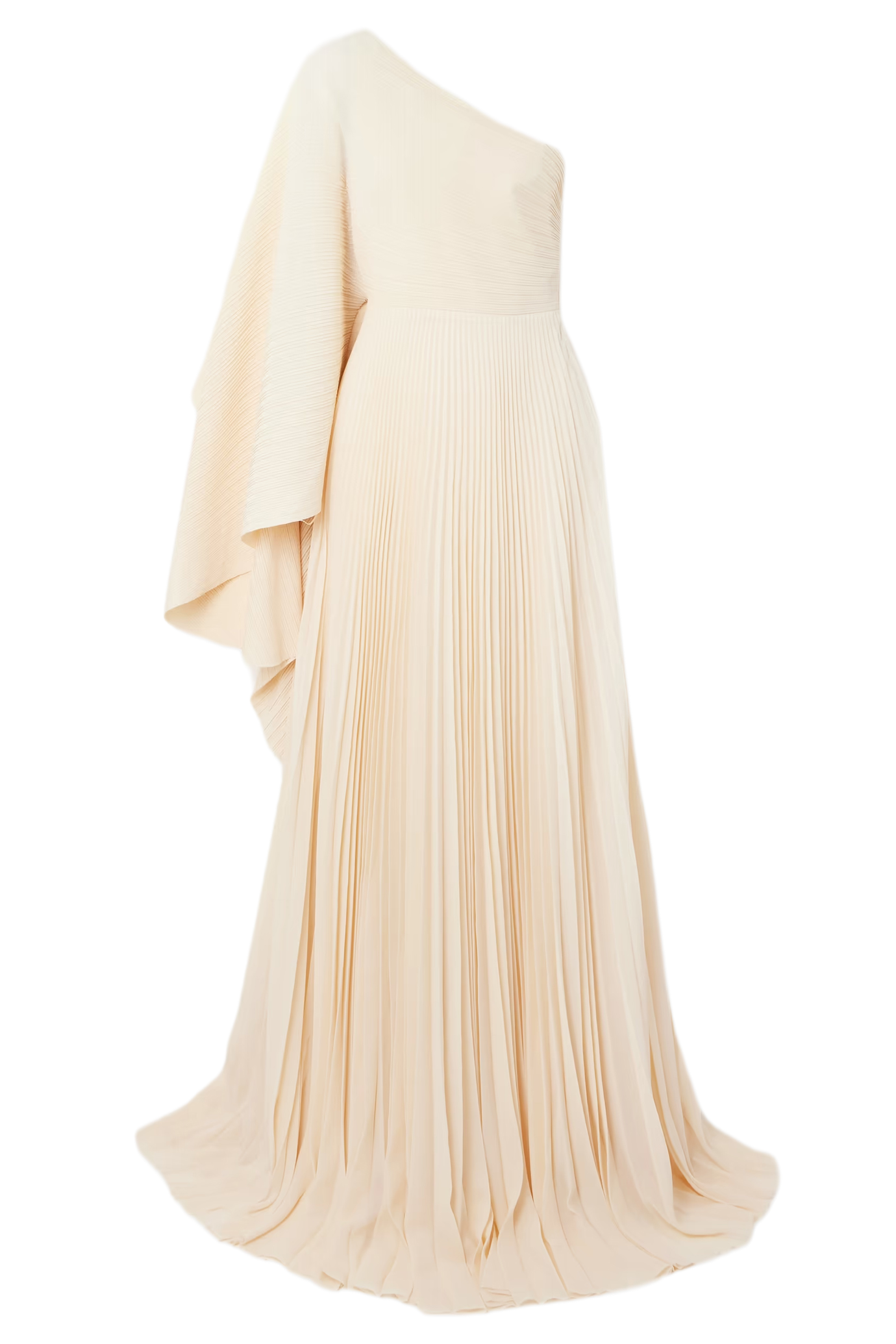 Maci One Shoulder Pleated Chiffon Gown