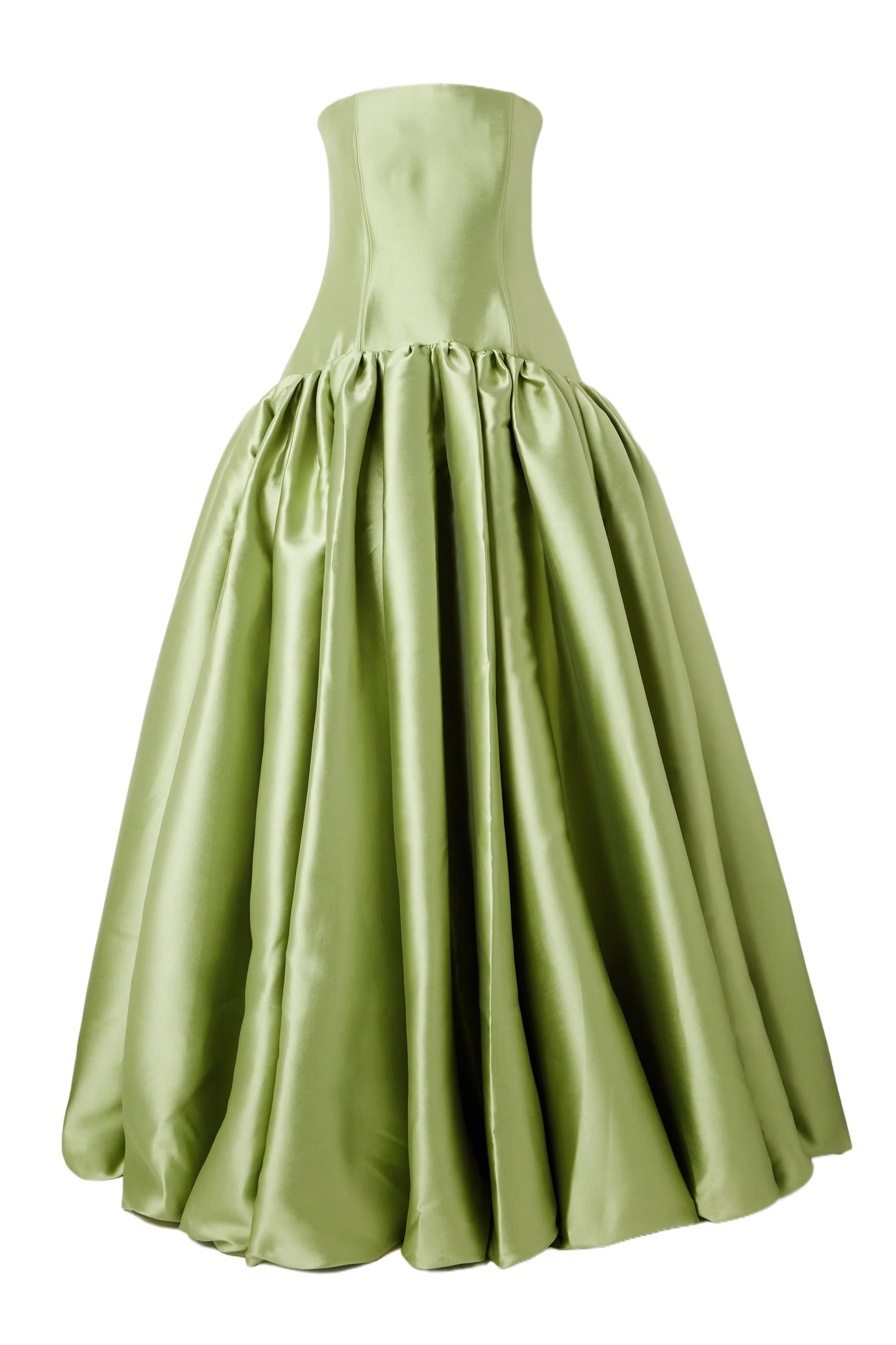 Cassia Strapless Pleated Satin-Twill Gown