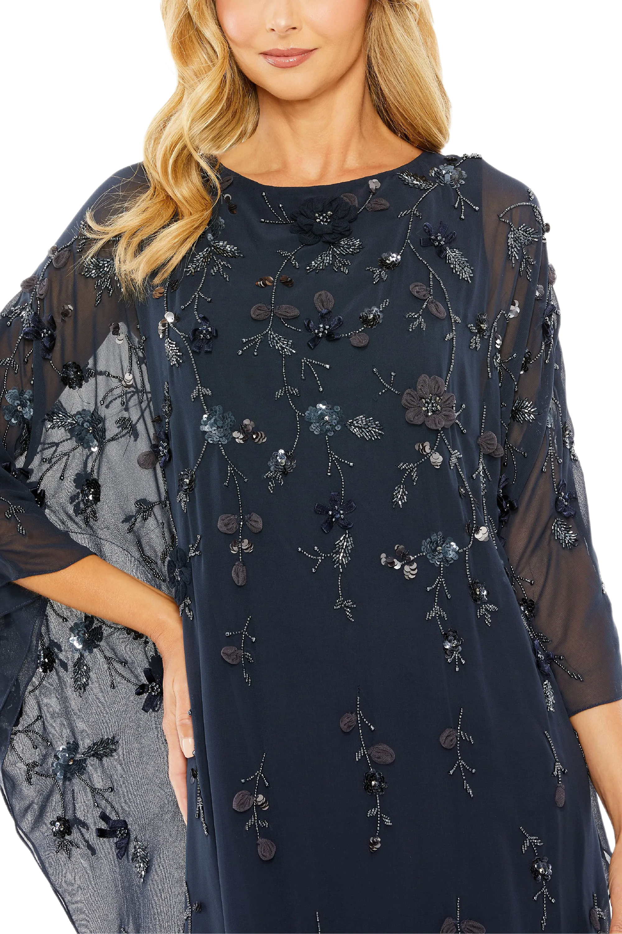 Floral Beadwork Caftan Dress