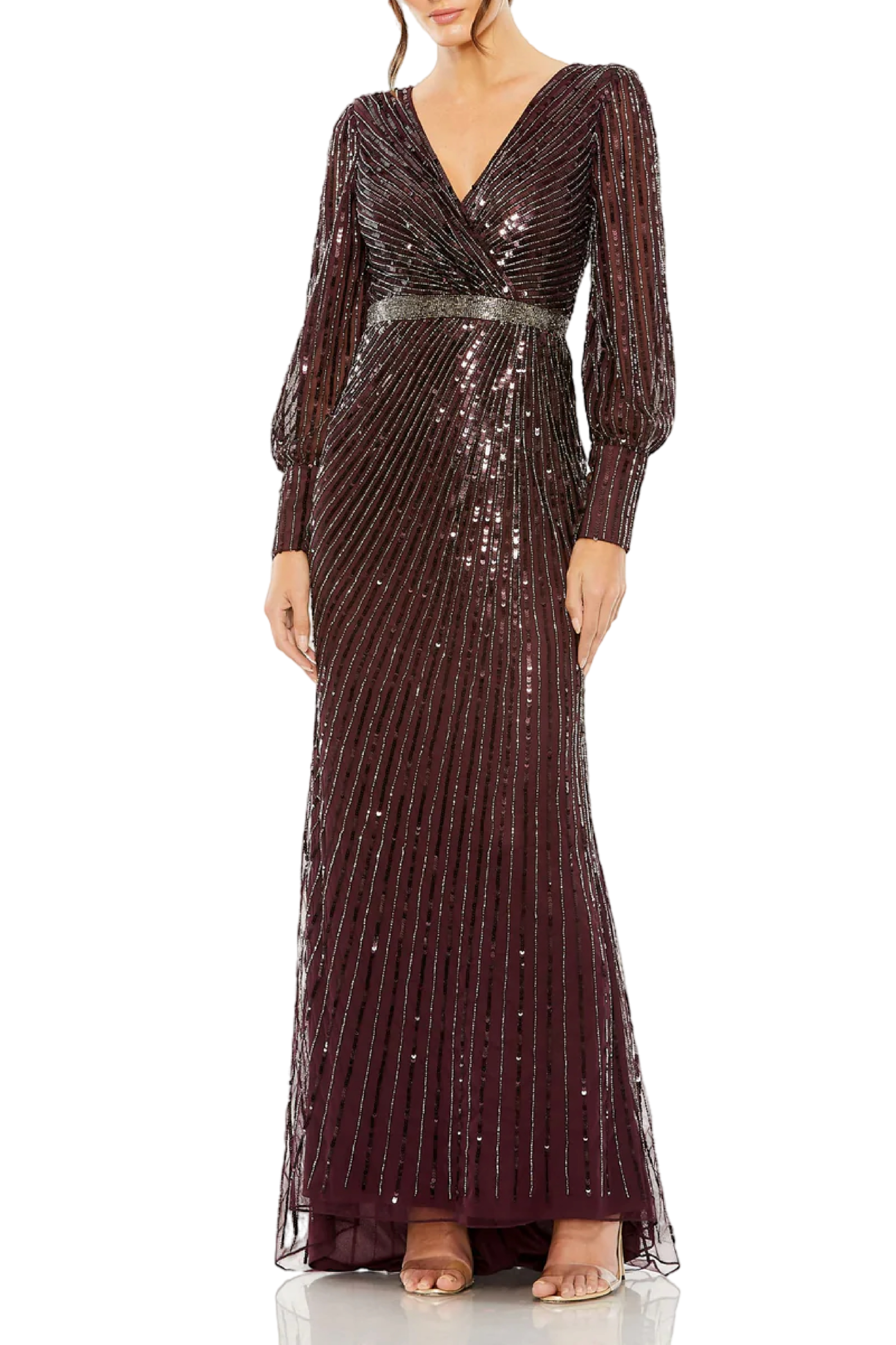 Sequin Wrap Over Gown