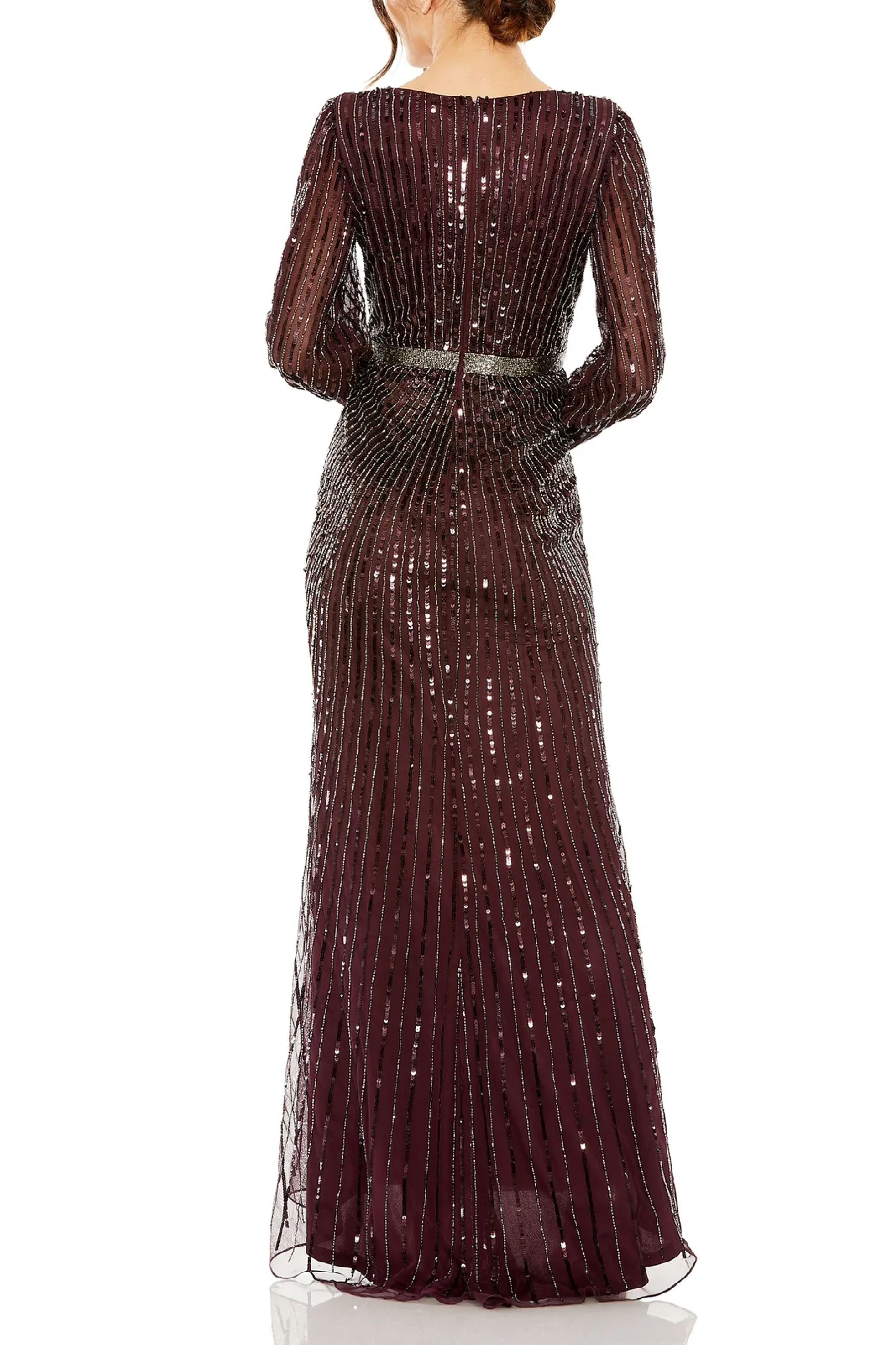 Sequin Wrap Over Gown